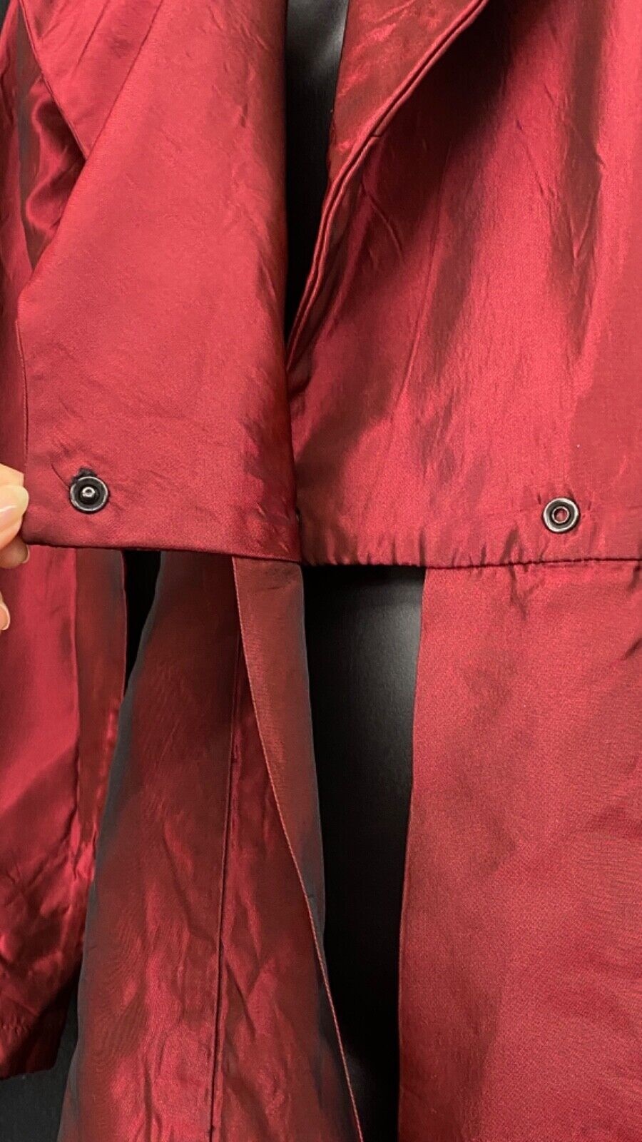 Vintage 1980s red Victorian-style jacket S M long goth glam tuxedo tailored