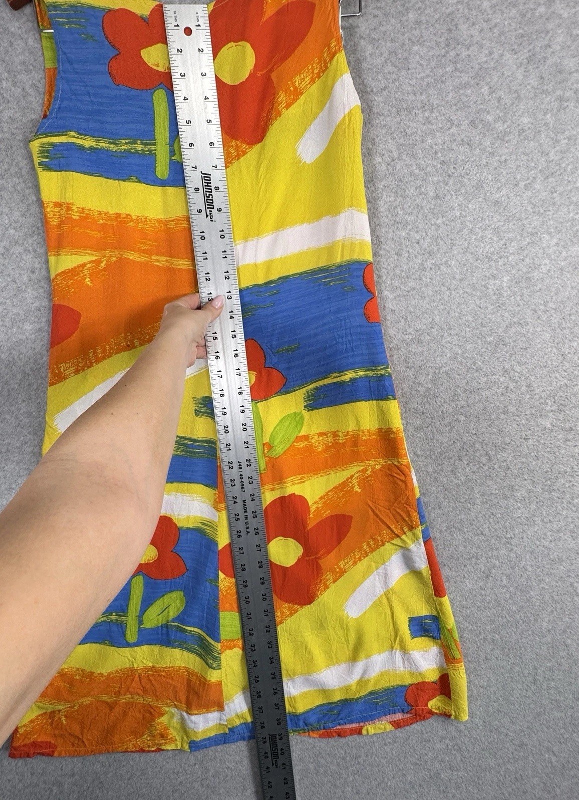 Jams World VTG 90s Floral Colorblock Maxi Dress Button Front Pocket M Bright