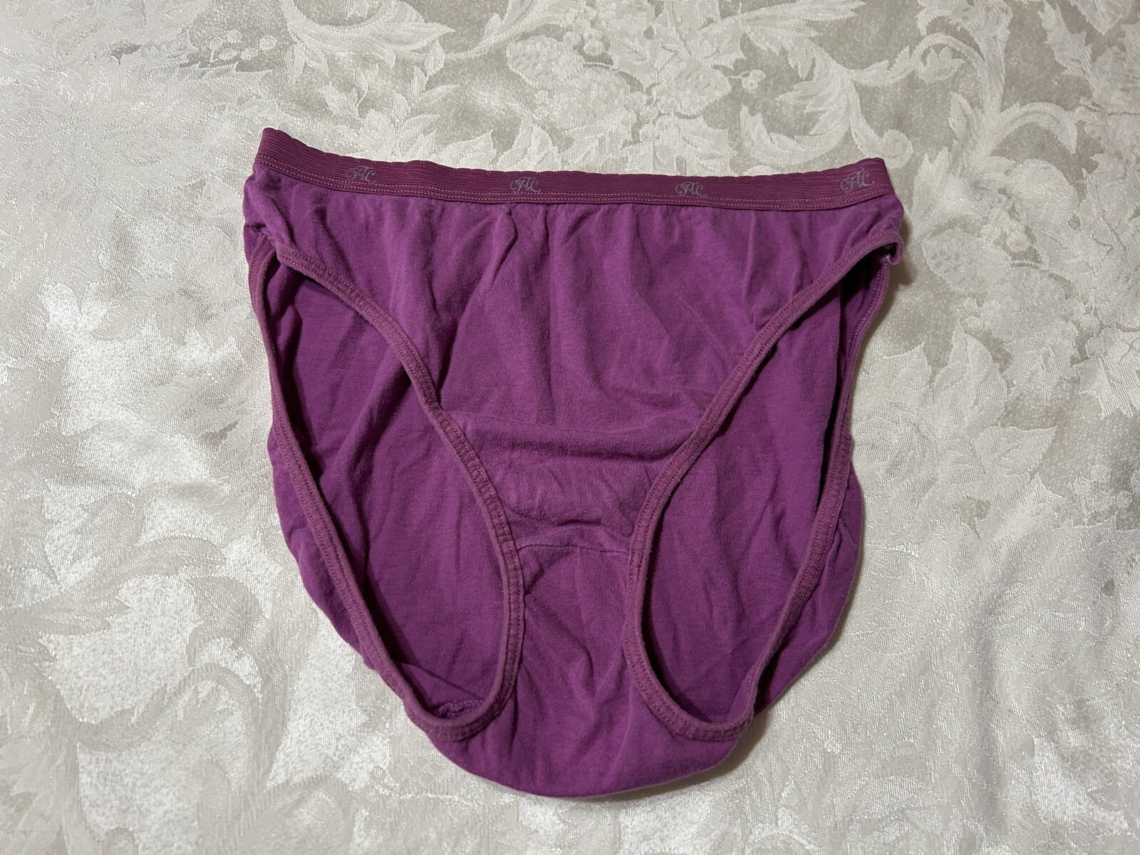 Vtg 90&rsquo;s FRUIT OF THE LOOM 100% Cotton Signature Hi-Leg Sz 7 Rose Pink Panties