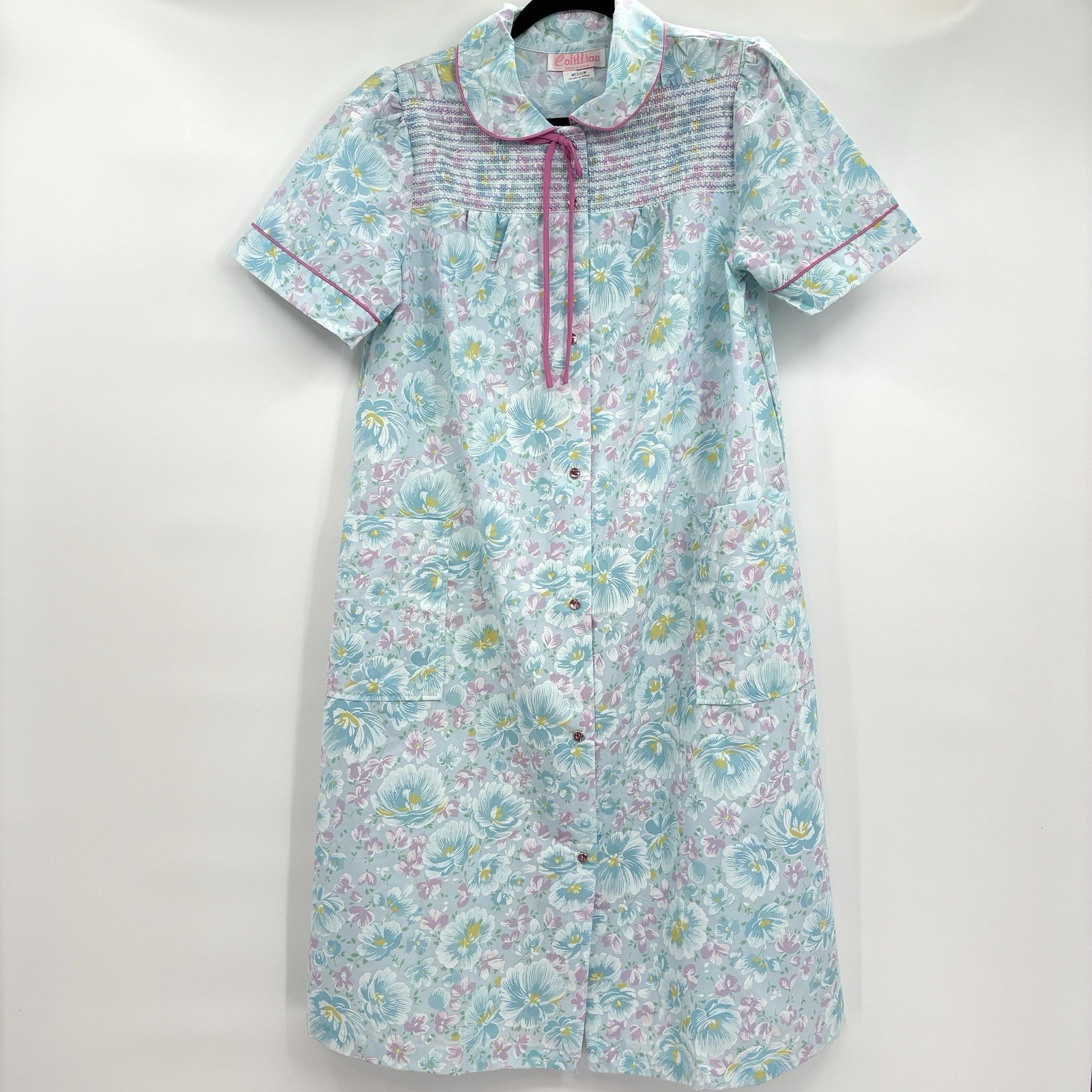 Cotillion Womens Vintage 80s Floral Poplin House Dress Nightgown MuuMuu Medium