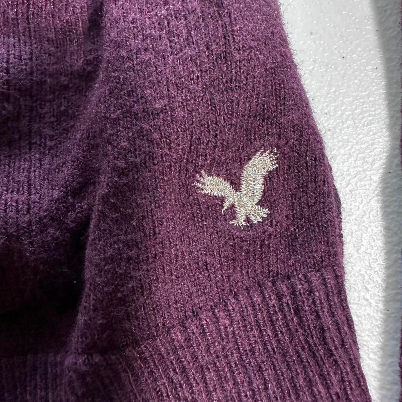 Vintage 2000s American Eagle Outfitters purple button up cardigan with hood M