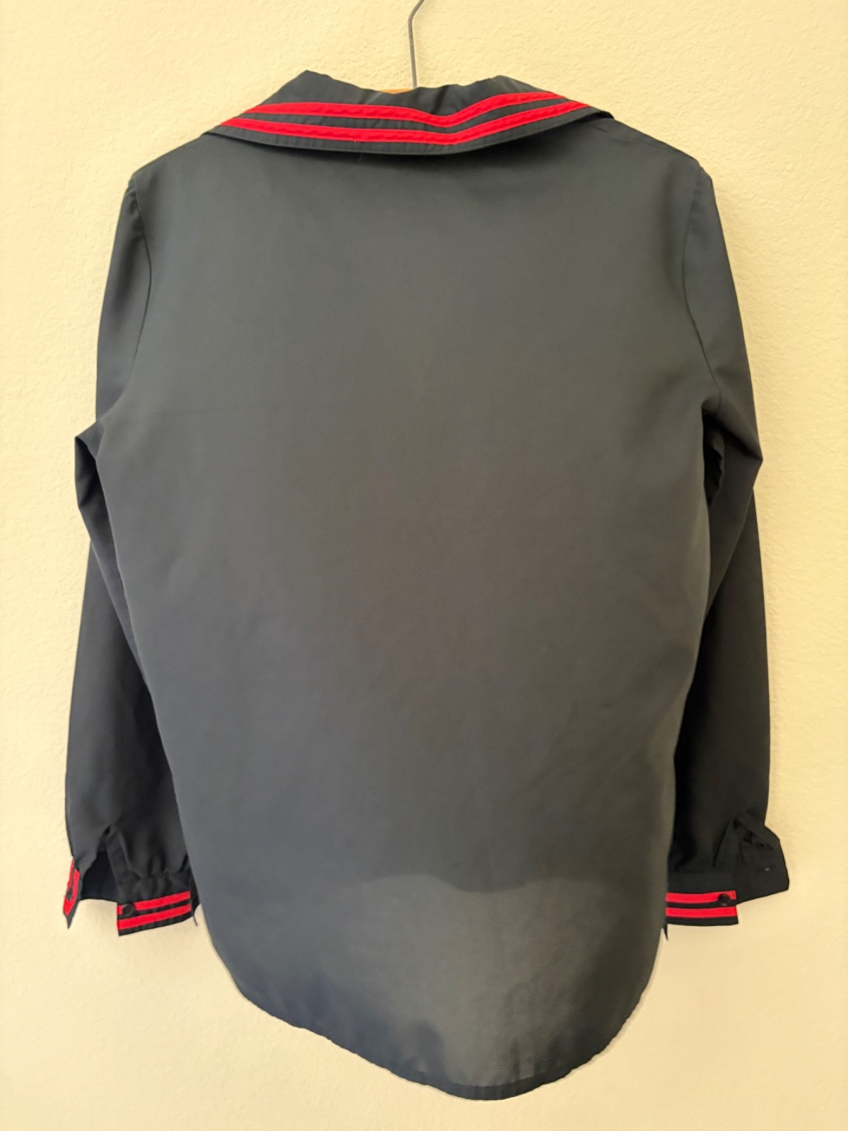 Vintage 1970s Disco Sailor Top Thin Black Red S Studio 54 Club