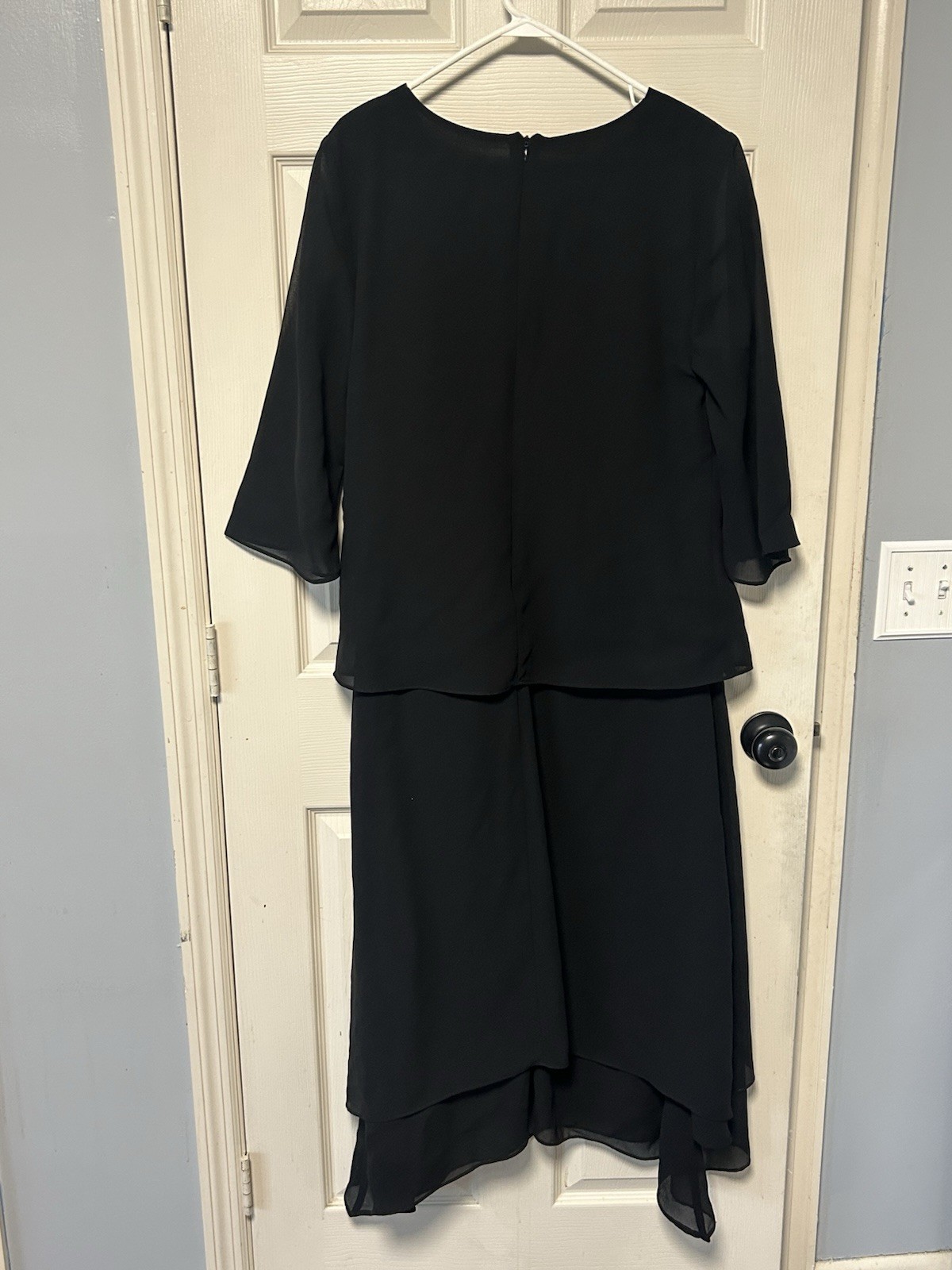 Vintage Helene Blake Dress Womens 16W Black Maxi Full Grandmacore Funeral