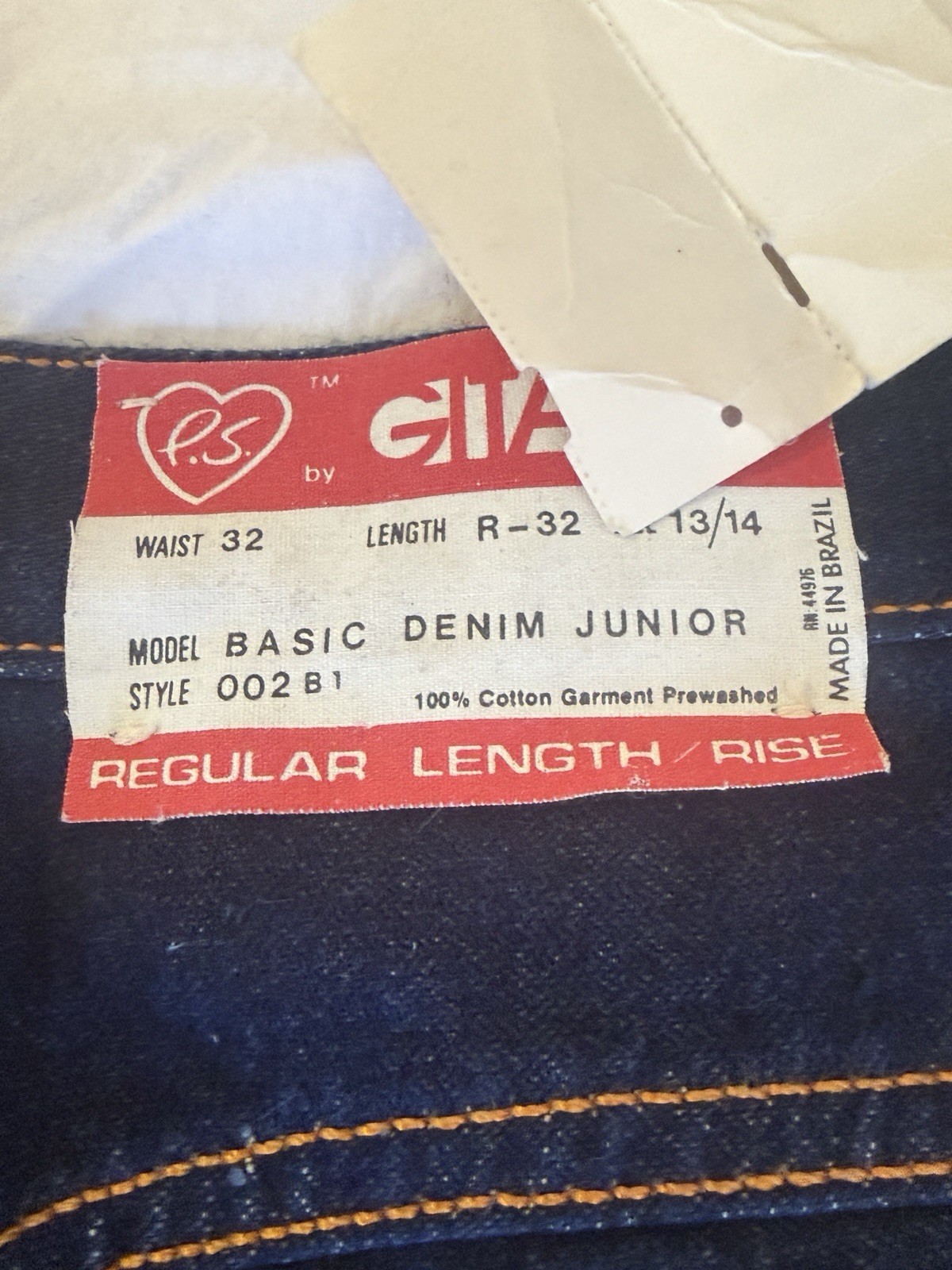 Vintage Gitano Deadstock Basic Denim Jeans 13/14 Brazil New