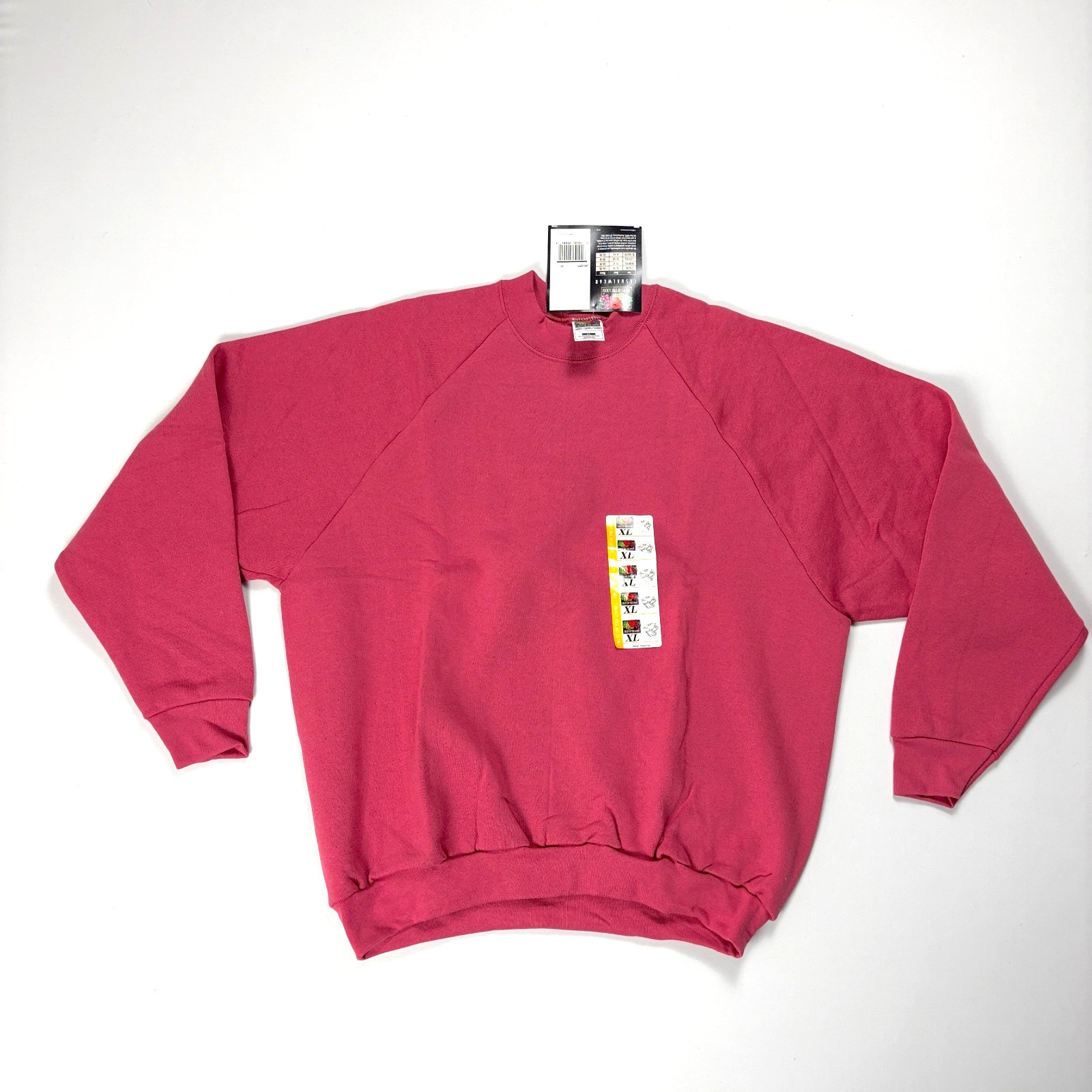 Vintage Fruit Of The Loom Womens Blank Crewneck Sweatshirt Pink Sz XL NWT USA
