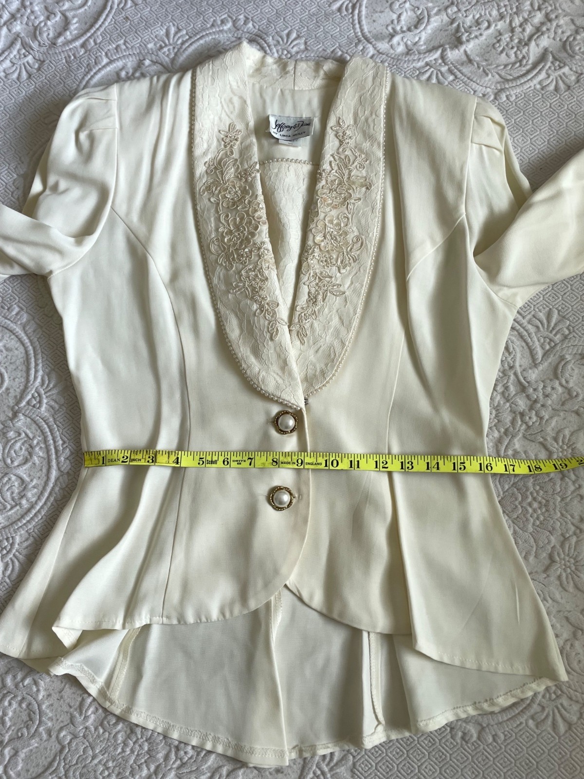 Vintage 1980s Jeffrey & Dara Structured Blazer Sequin, Pearl + Embroidered SZ 10