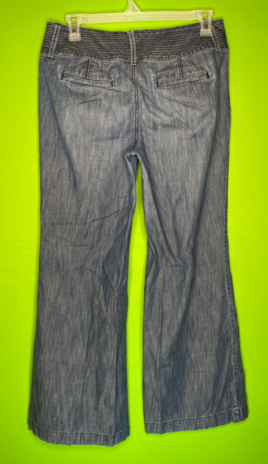 a.n.a 3-Button High Waisted Wide Bottom Denim Trousers Size 12