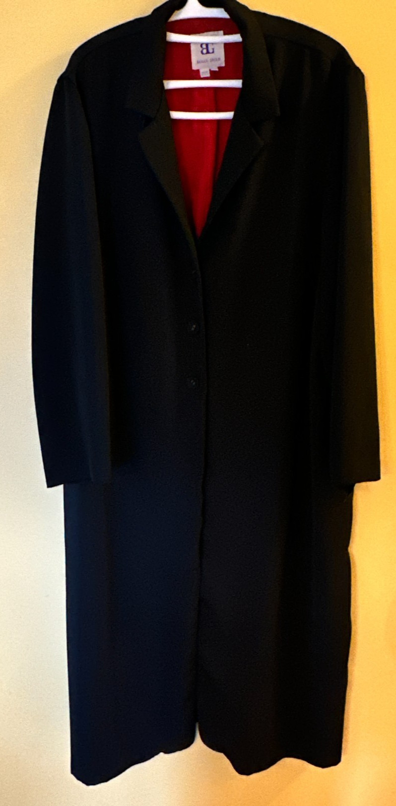 Bahari Group Fully Lined Duster Jacket Women 24W 3XL Black Poly Blend