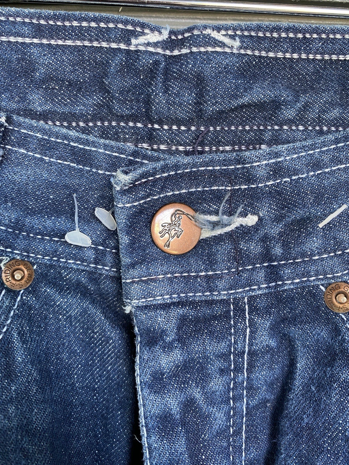 Vintage 70s San Francisco Riding Gear Wide Leg Western Jeans 25in Waist *LONG*