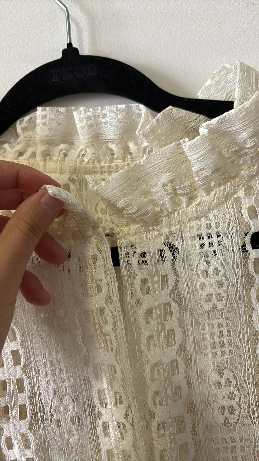 Vintage 70s Boho Romantic Prairiecore Cream Lace Tank and Cardigan Set XL/XXL