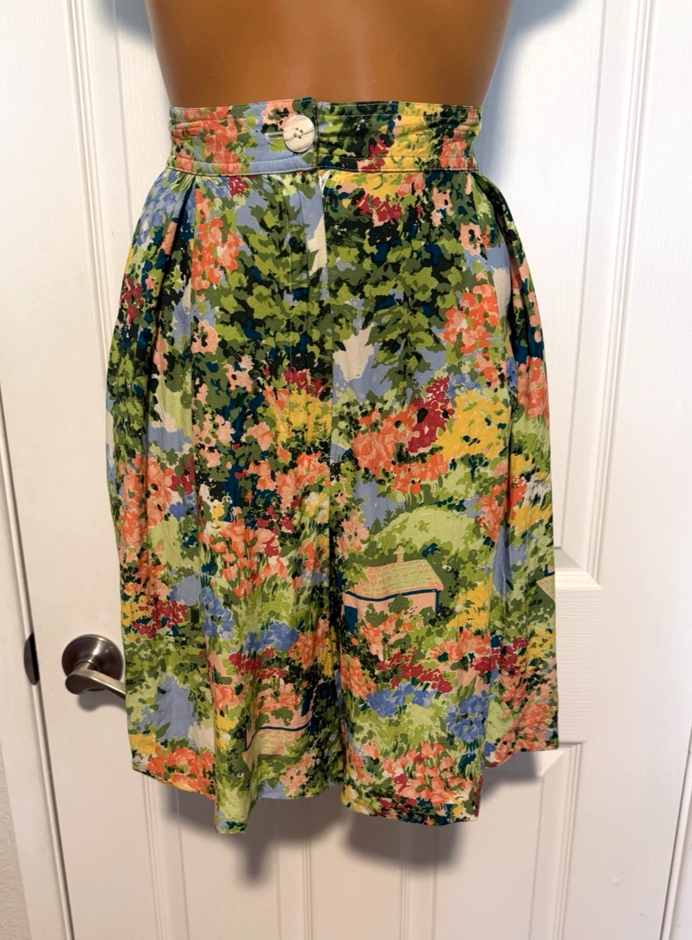VTG 80&rsquo;S CAROL ANDERSON COLLECTION COTTAGE FLORAL SKORT SKIRT SHORTS SZ M