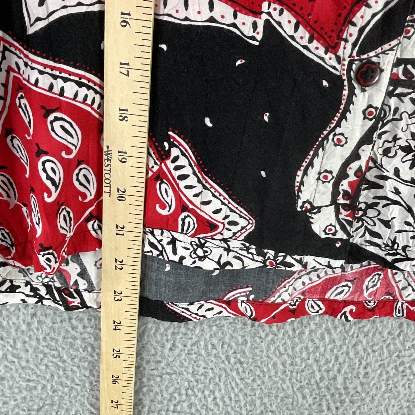 Vintage Jams World Shirt Womens M Multi Color Bandana Hawaii Aloha USA 1990s