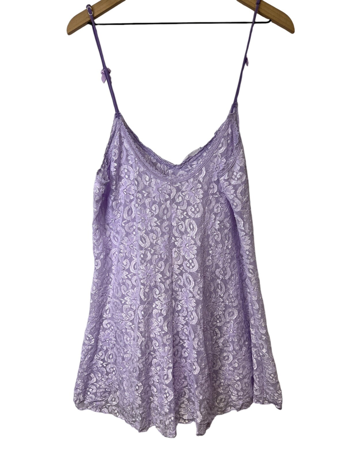 Vintage Intimate Attitudes Purple Stretch Lace Chemise Mini Lingerie Dress 3X