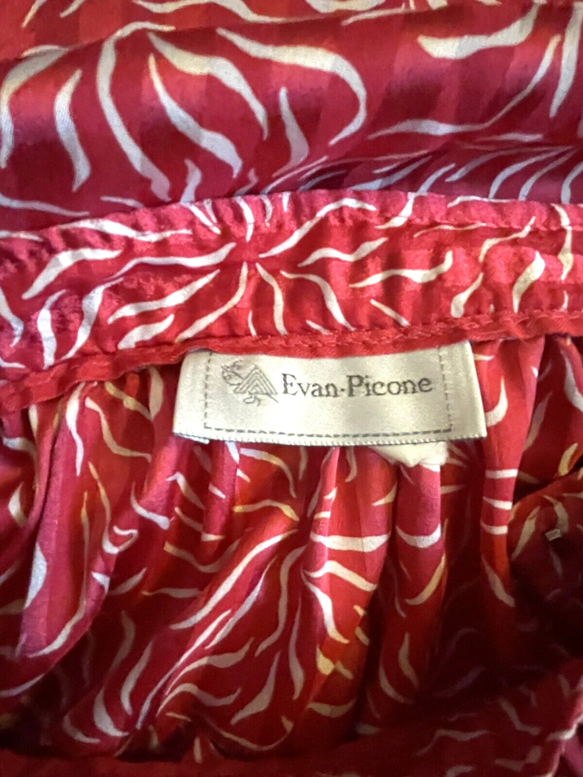 Vtg 80s Long Skirt Silk Union Made Evan Picone Starburst Pink Size 0 2 4 XS