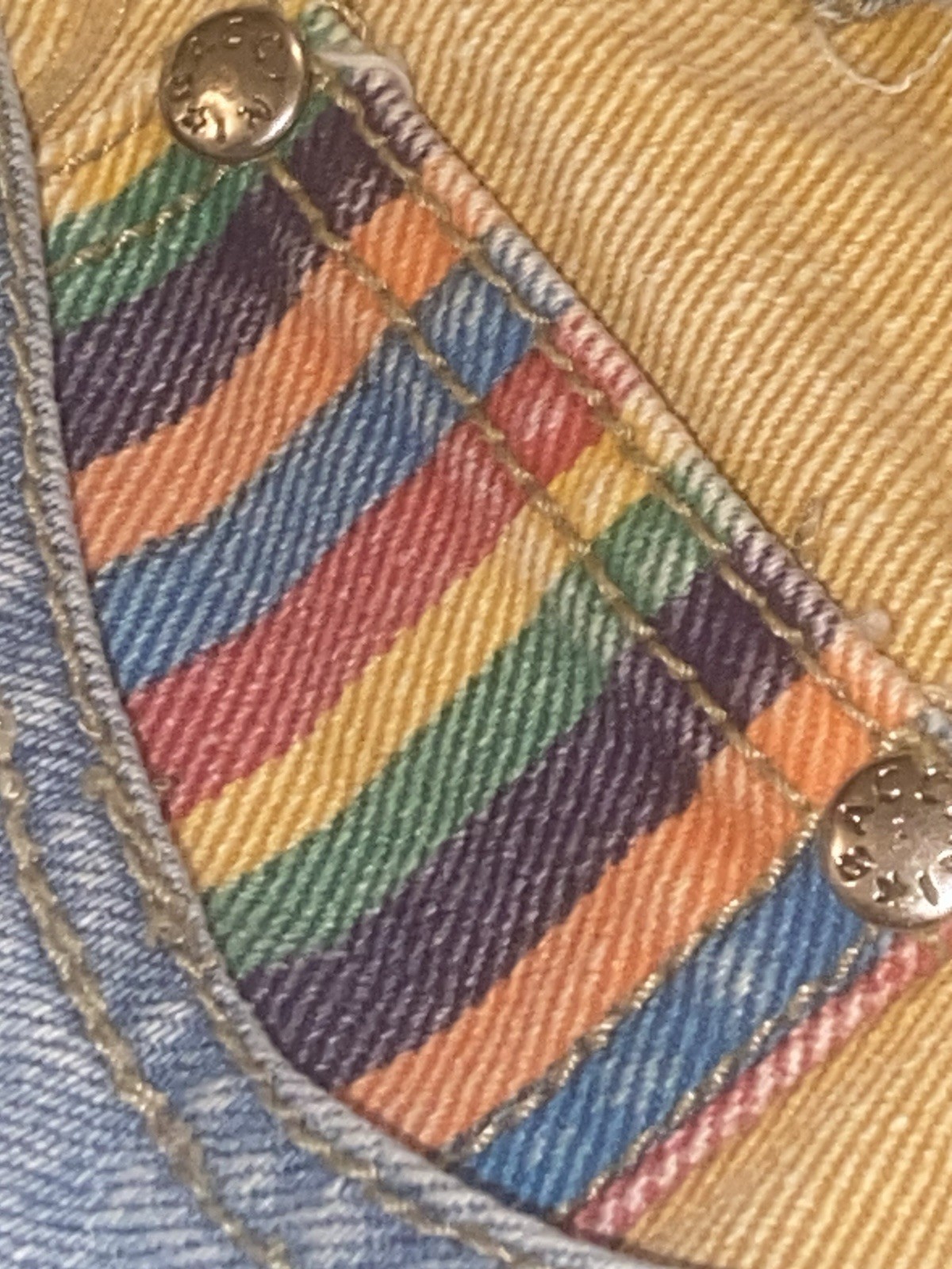 Women’s Vtg Color Block 80’s 90’s Shorts Stripes Size 14 Colorful Pride Rainbow