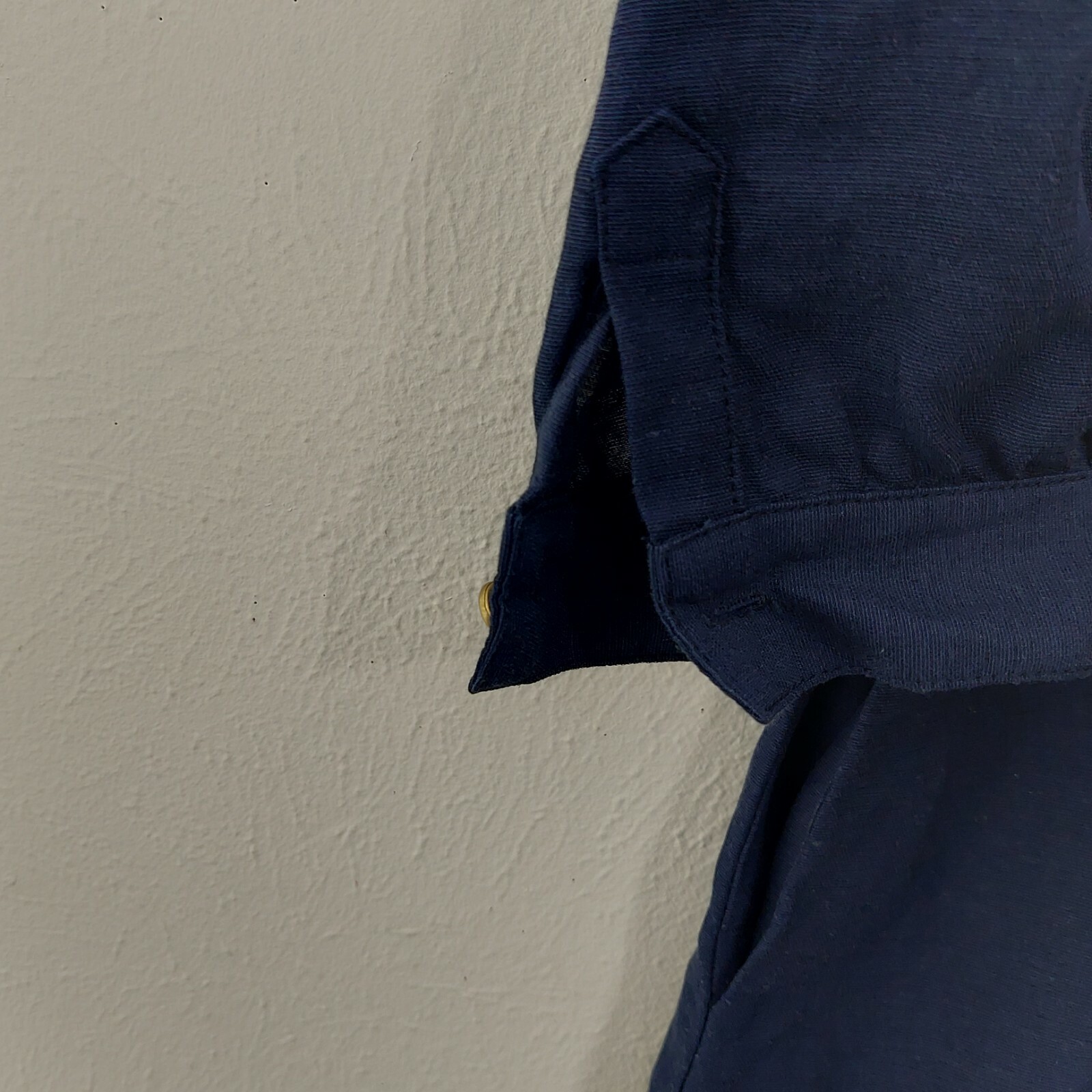 Julie Brown Vintage Size 8 Blue Button Drawstring Waist Linen Blend Shirt Dress