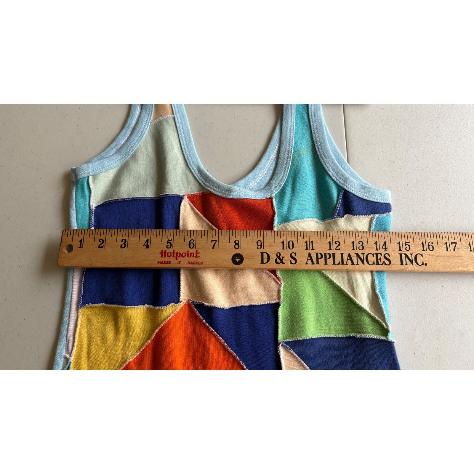 Vintage Patchwork Tank Top Boho 70s XS