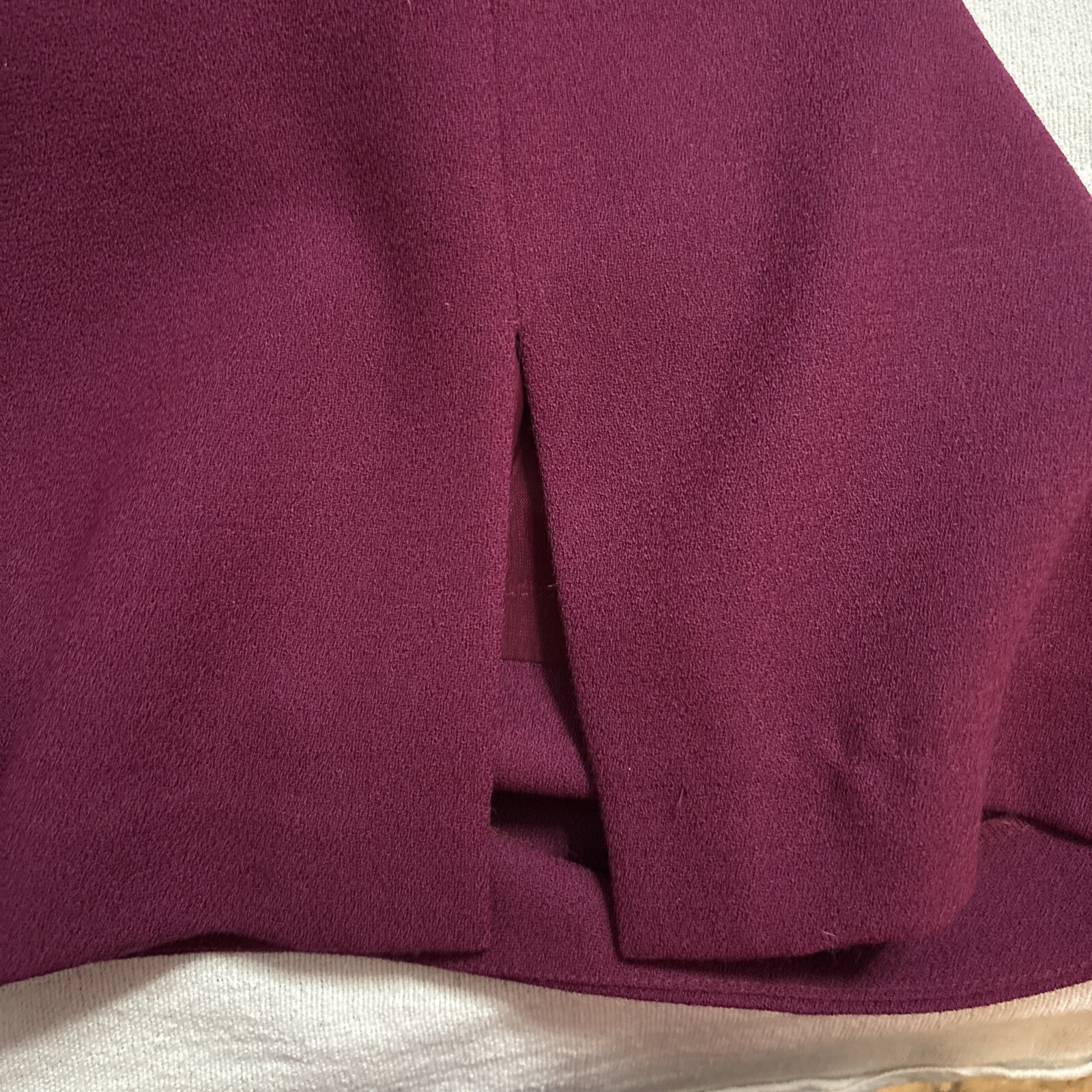 Vintage Maggy London Wool Dress Purple Long Sleeve Sz6P Fully Lined
