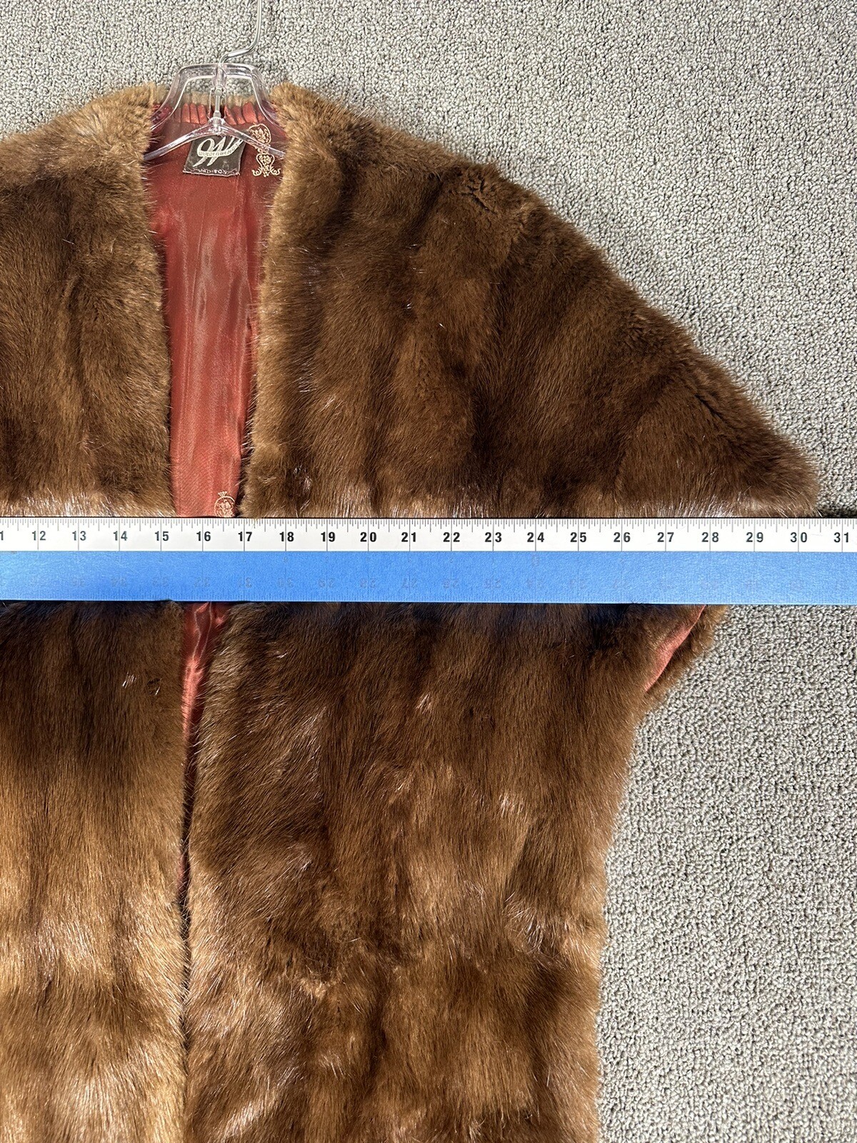 Woldenbergs Of Madison WI Fine Mink Fur Stole Wrap Shawl Sz Med/Lg Handmade VTG