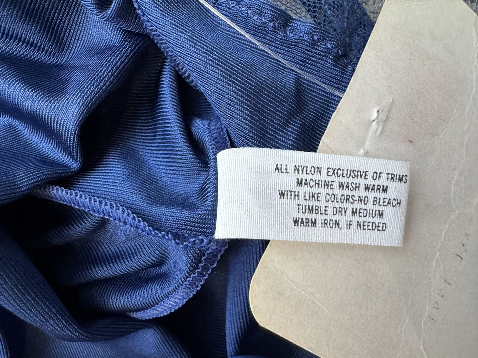 Shadowline Full Slip Blue NOS w/Orig Tags, Peek-A-Boo Bodice Lace, Sexy VTG 90&rsquo;s