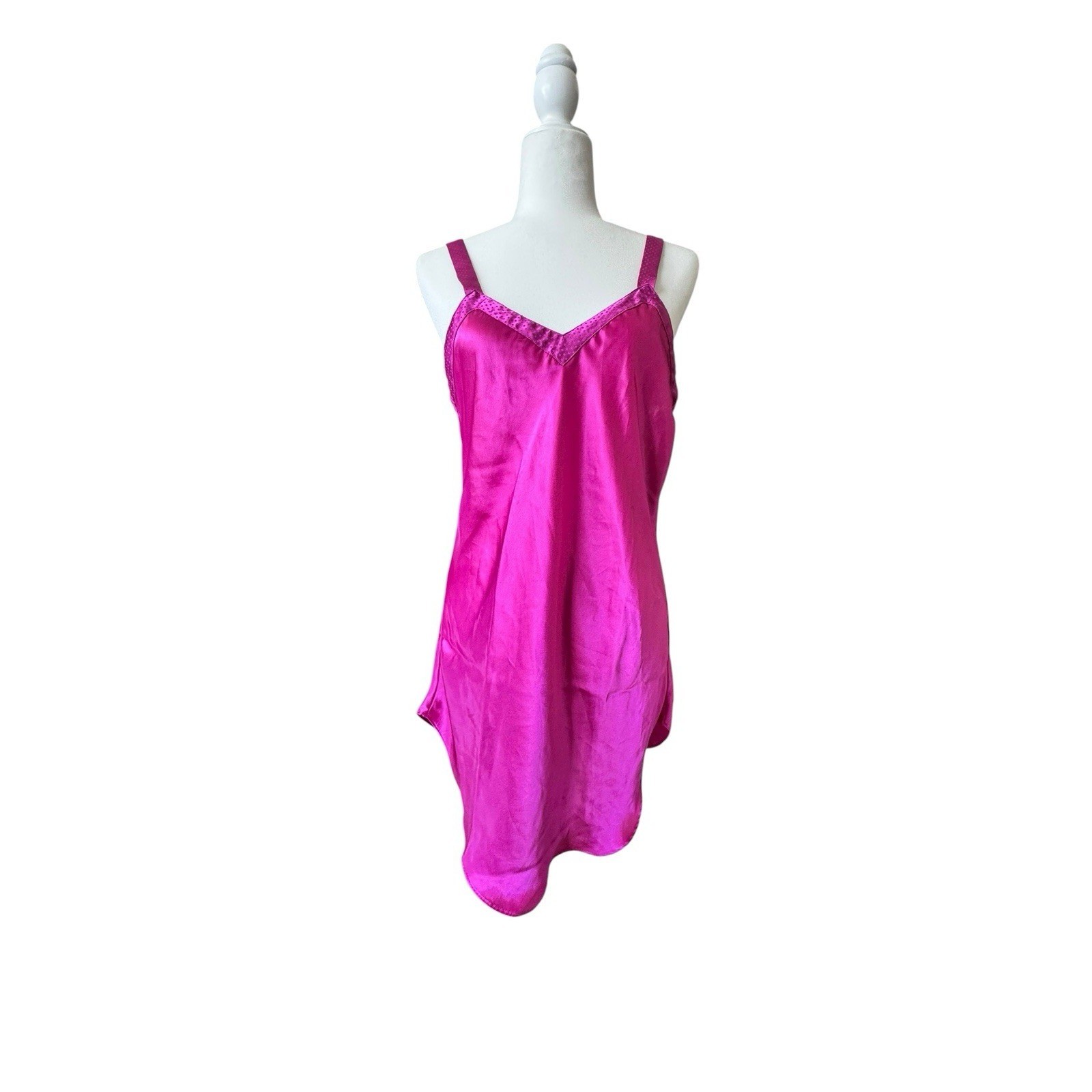 Vintage Partners by Mervyn&rsquo;s Pink Satin Slip Dress Chemise Medium 90&rsquo;s Dress