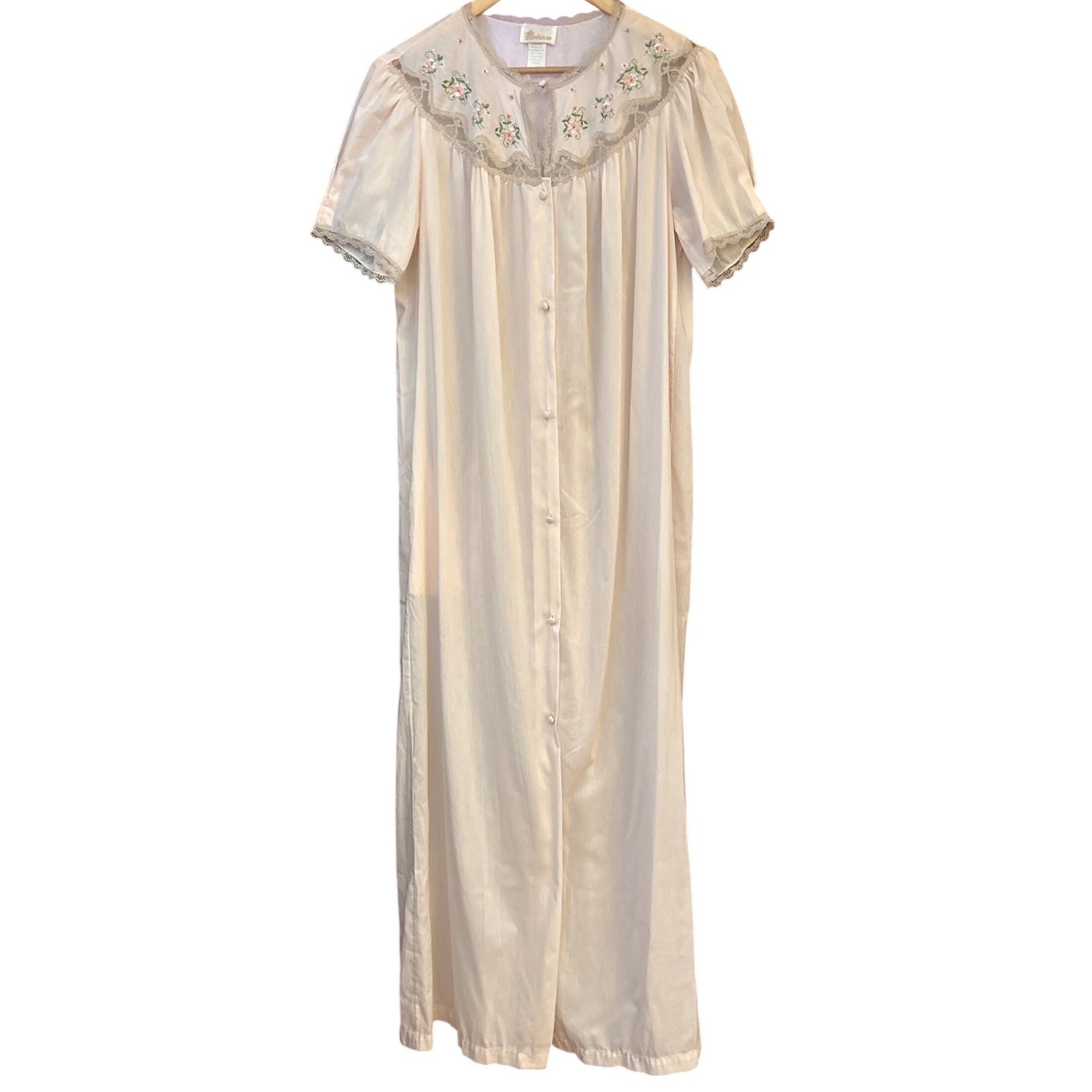 Vintage Barbizon Nightgown Cottagecore Coquette Victorian Romantic Lace Pink M