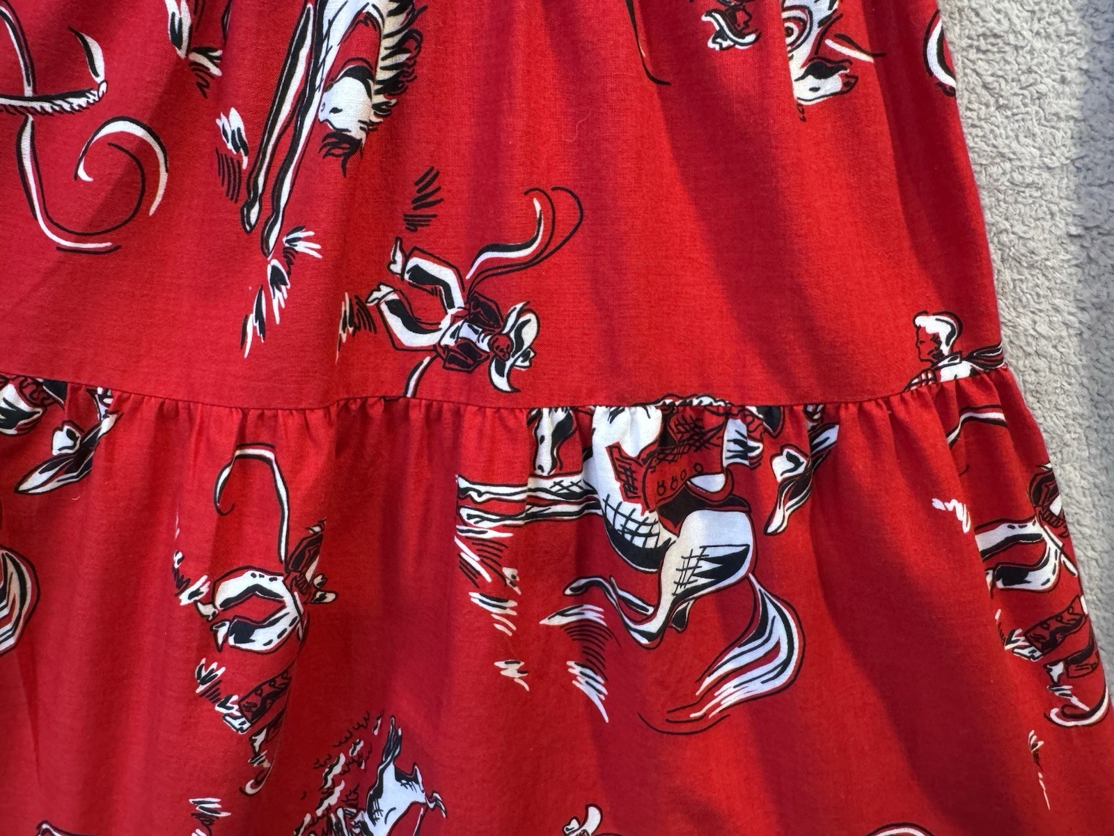 VTG Circle T Marilyn Lenox DRESS Rodeo Equestrian Cowgirl Western Cotton S/M 80s
