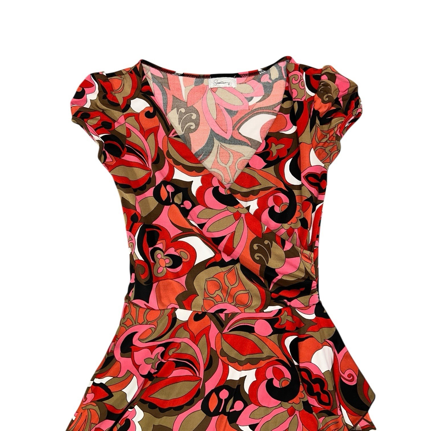 VINTAGE 1990s Y2K RUFFLE WHIMSICAL FLORAL DRESS WITCH FOREST FAIRY ETHEREAL CLUB