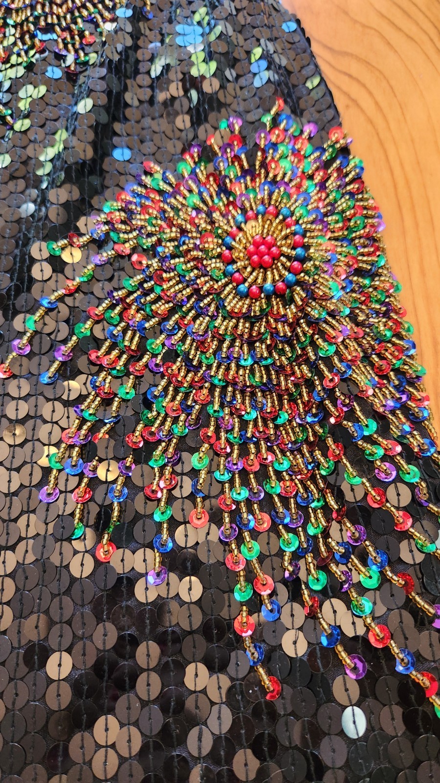 Vintage Nadine 80’s Fireworks Sequin & Beaded Keyhole Dress Size Small
