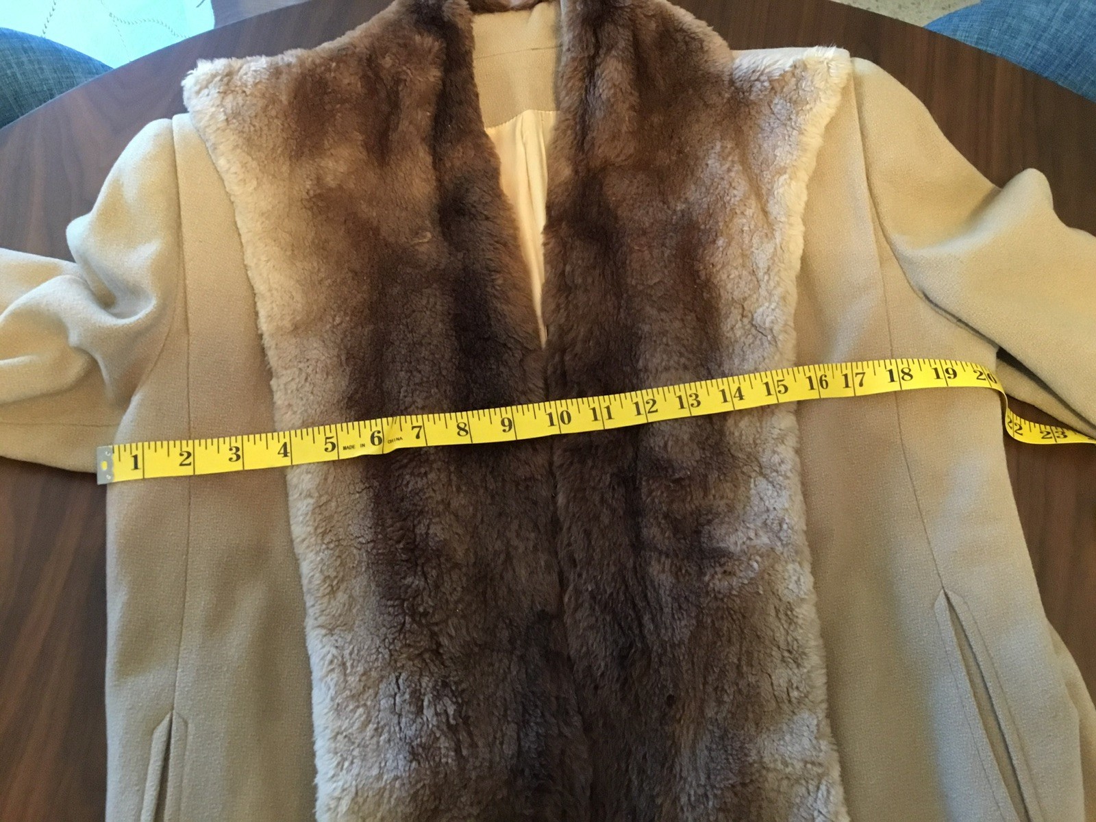 Women&rsquo;s M/P Vintage Wool, Mid Length Coat w/Sheared Beaver Collar,Satin Lining