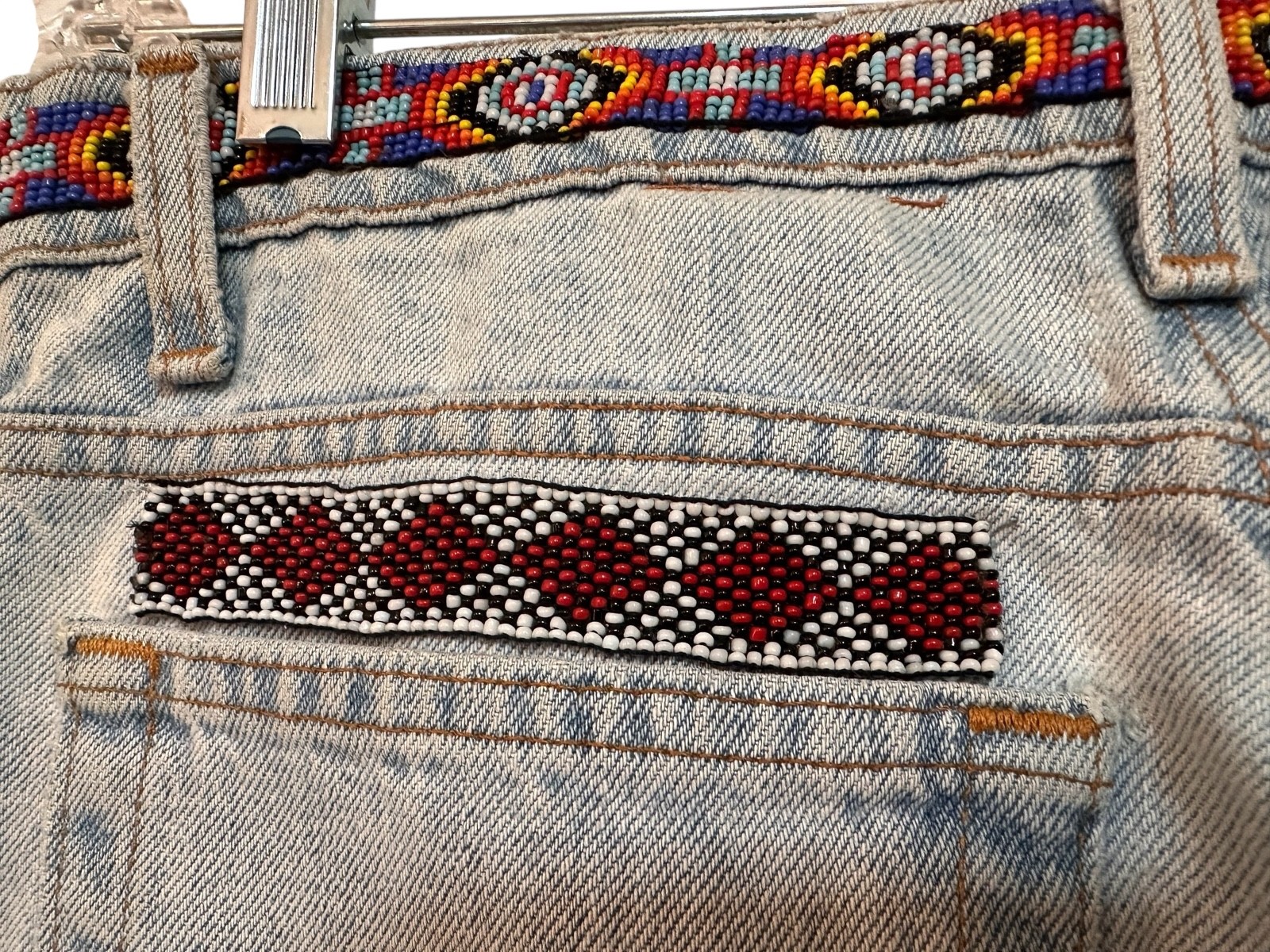 Vintage 1990’s Buzz 18 Beaded Levi’s 505 Jeans Women’s Embellished Upcycled 6 S