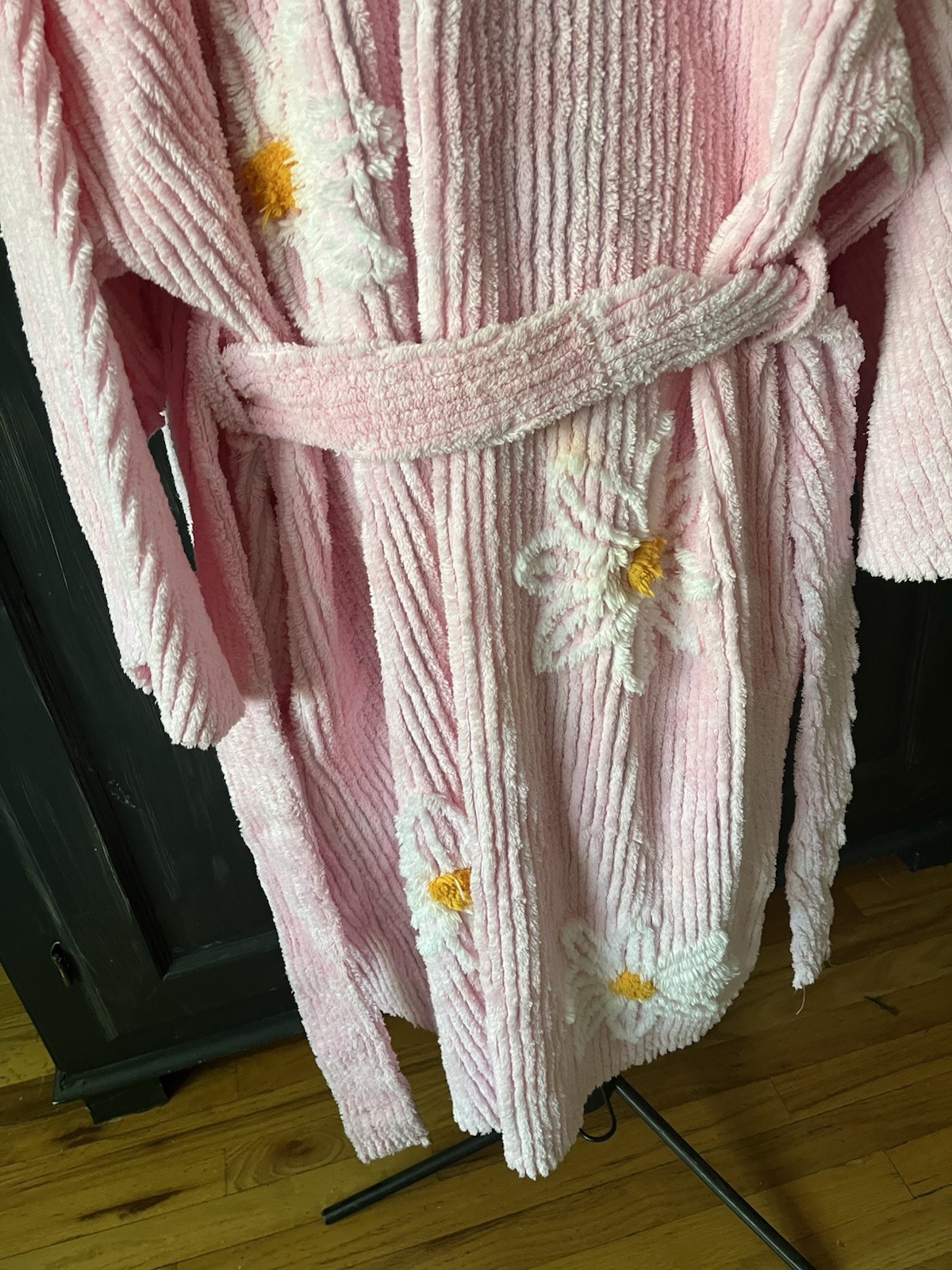 Vintage Canyon Group « Falling Daisies » Chenille Robe Pink 2XL