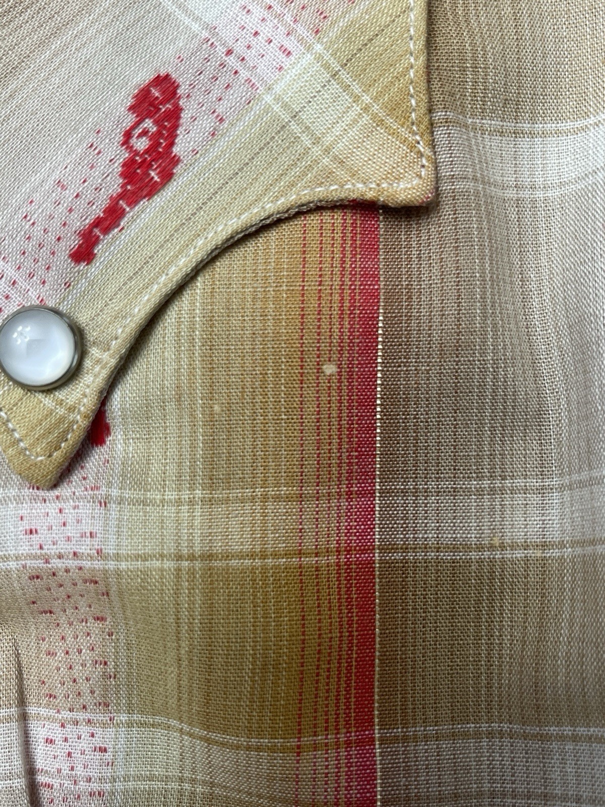 Vintage TEM TEX Western Pearl Snap Plaid Shirt Women Ladies 1960’s 70’s