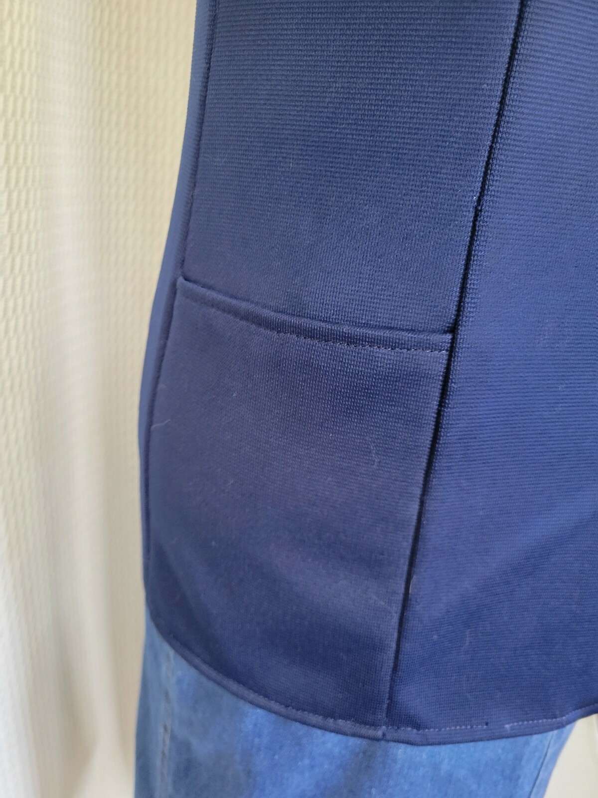 Vintage Stockton Navy Blue Long Button Down Front Vest 36&Prime; Bust