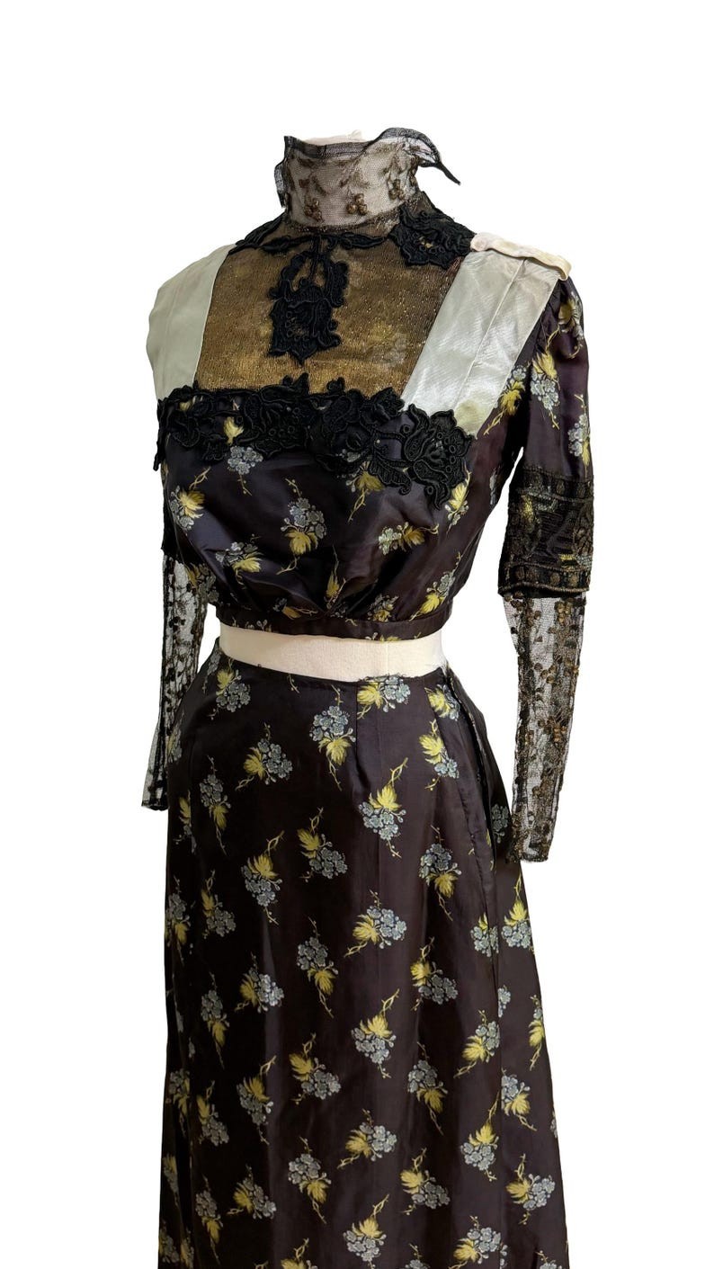 Authentic Edwardian Dress / Antique Dress / 1800s Dress / Size Small