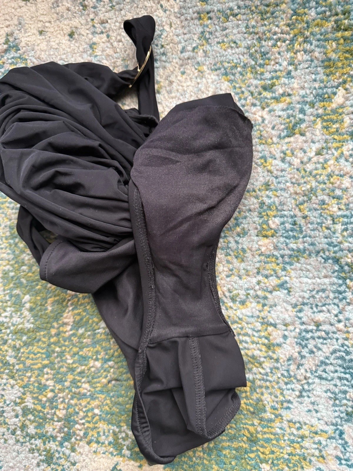 Vintage 90s Miraclesuit gathered deep v slimming one piece swimsuit, size 12