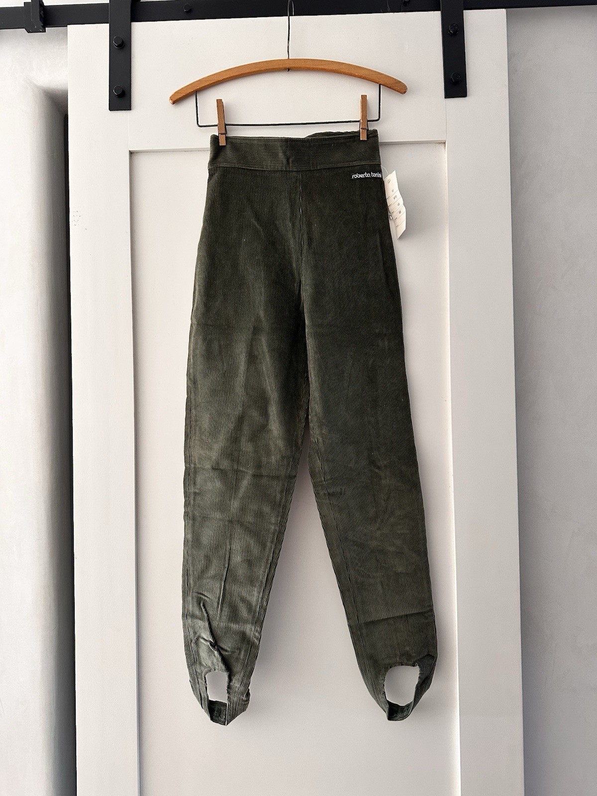 Vintage 80s 90s Deadstock Corduroy Stirrup Legging Pants Made In Italy 25×28