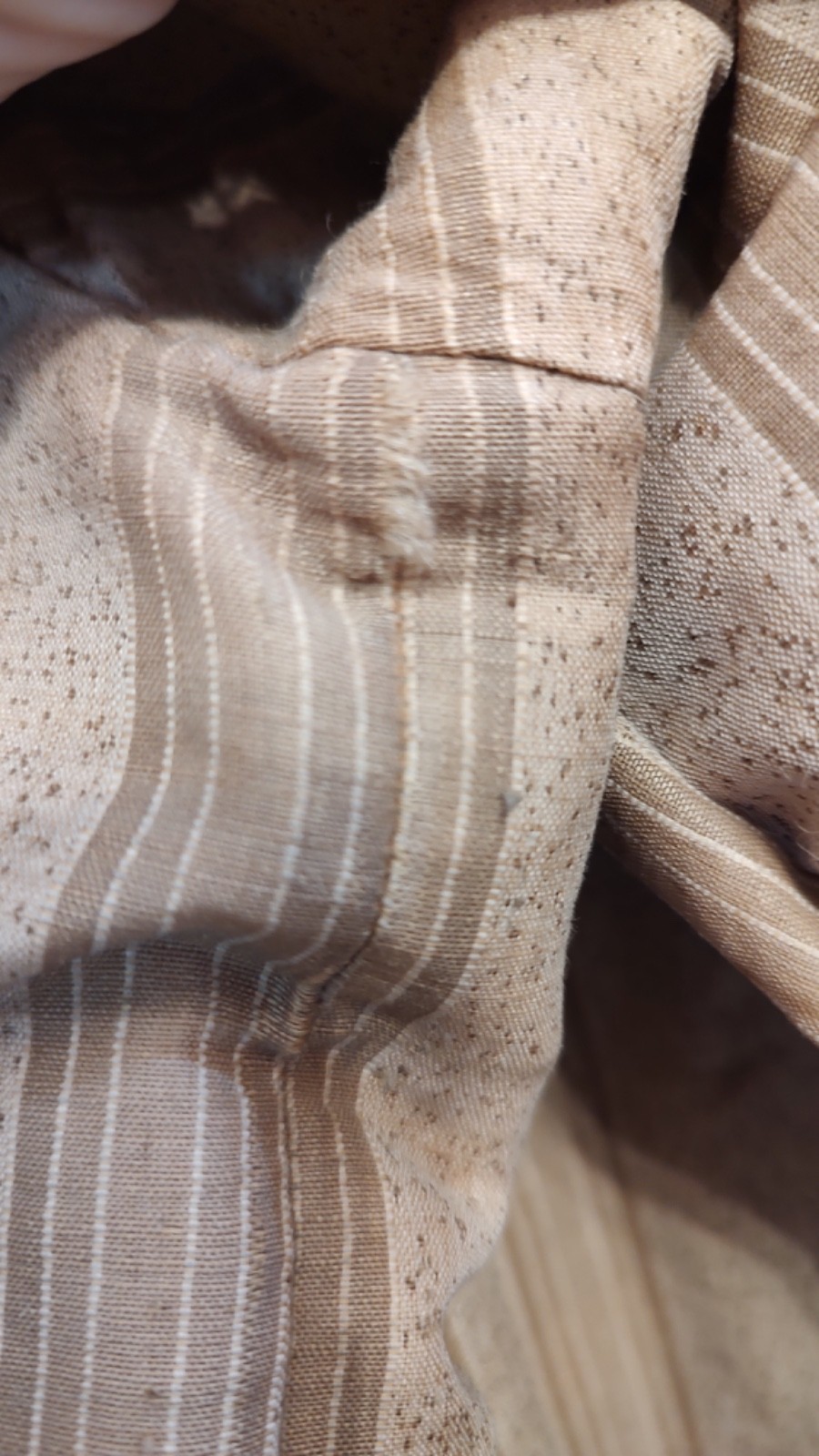 Antique Prairie Dress Camel Tan Striped Walking Skirt & Top metal stays SZ S