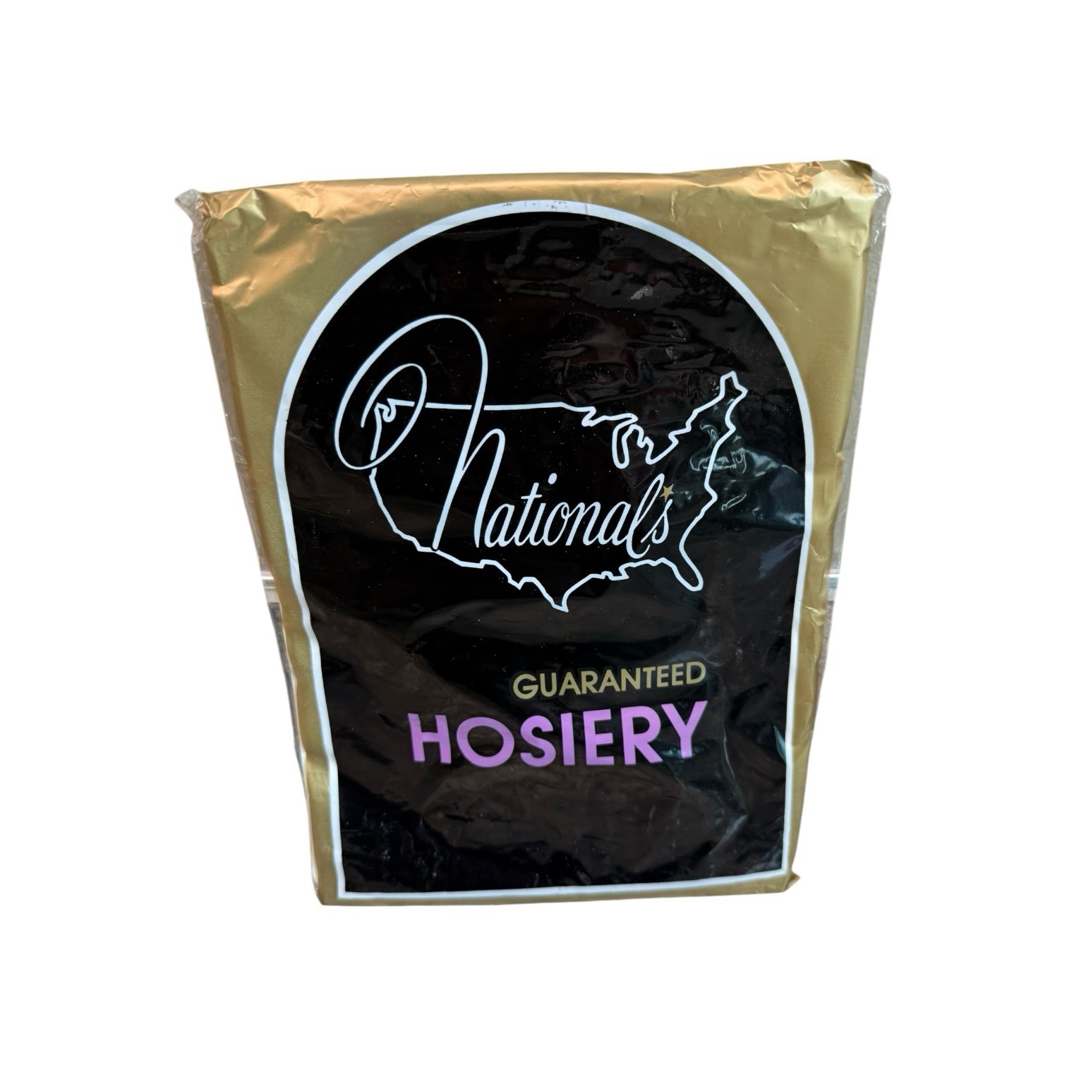 National’s Guaranteed Hosiery Stay Up Nylon Stockings One Size T-14 Woodbeige