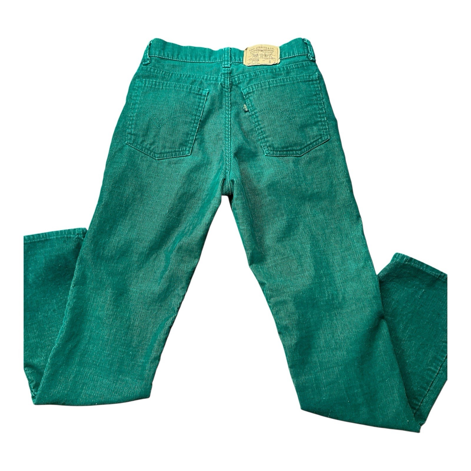 Vintage Levi’s 20718-1535 forest green corduroy straight leg pants 26 x 29 USA
