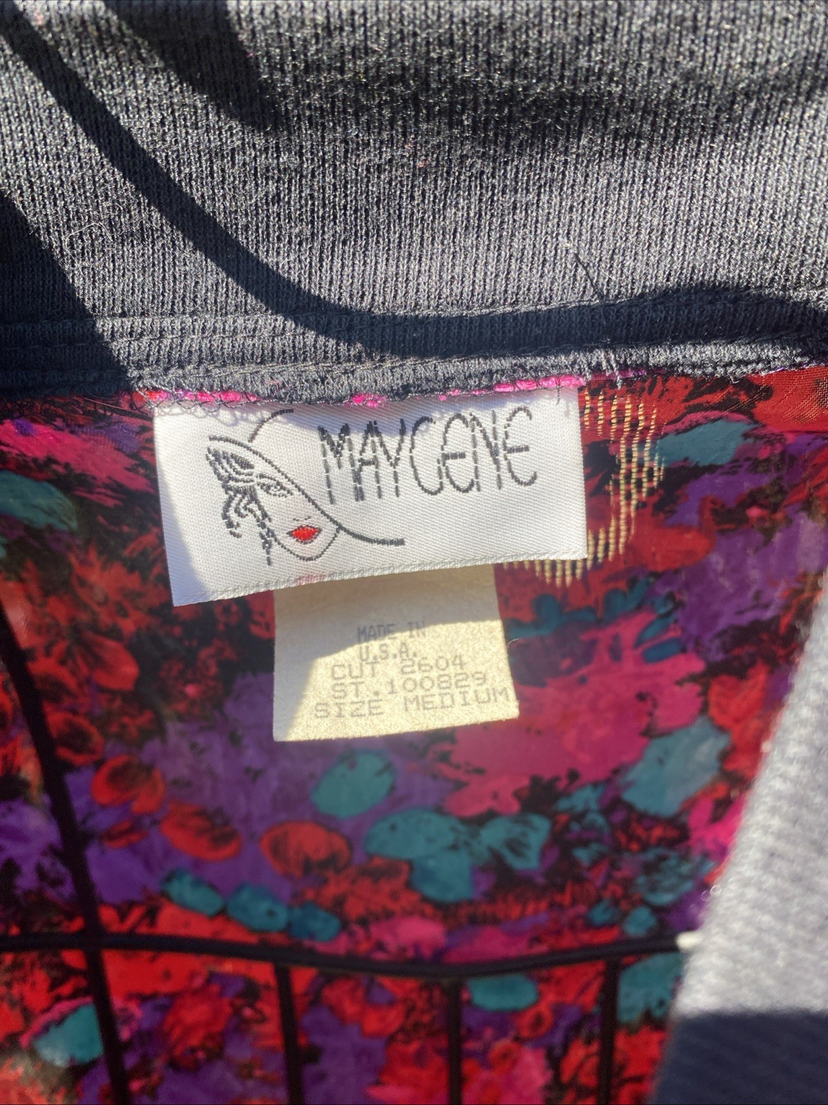 Vintage Polyester Maygene Floral Zip Up Windbreaker Jacket Size M