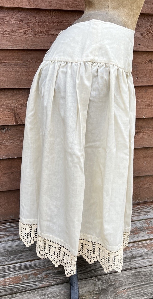 Victorian Cream Wool Petticoat with Crocheted Trim, Ladies, Girls