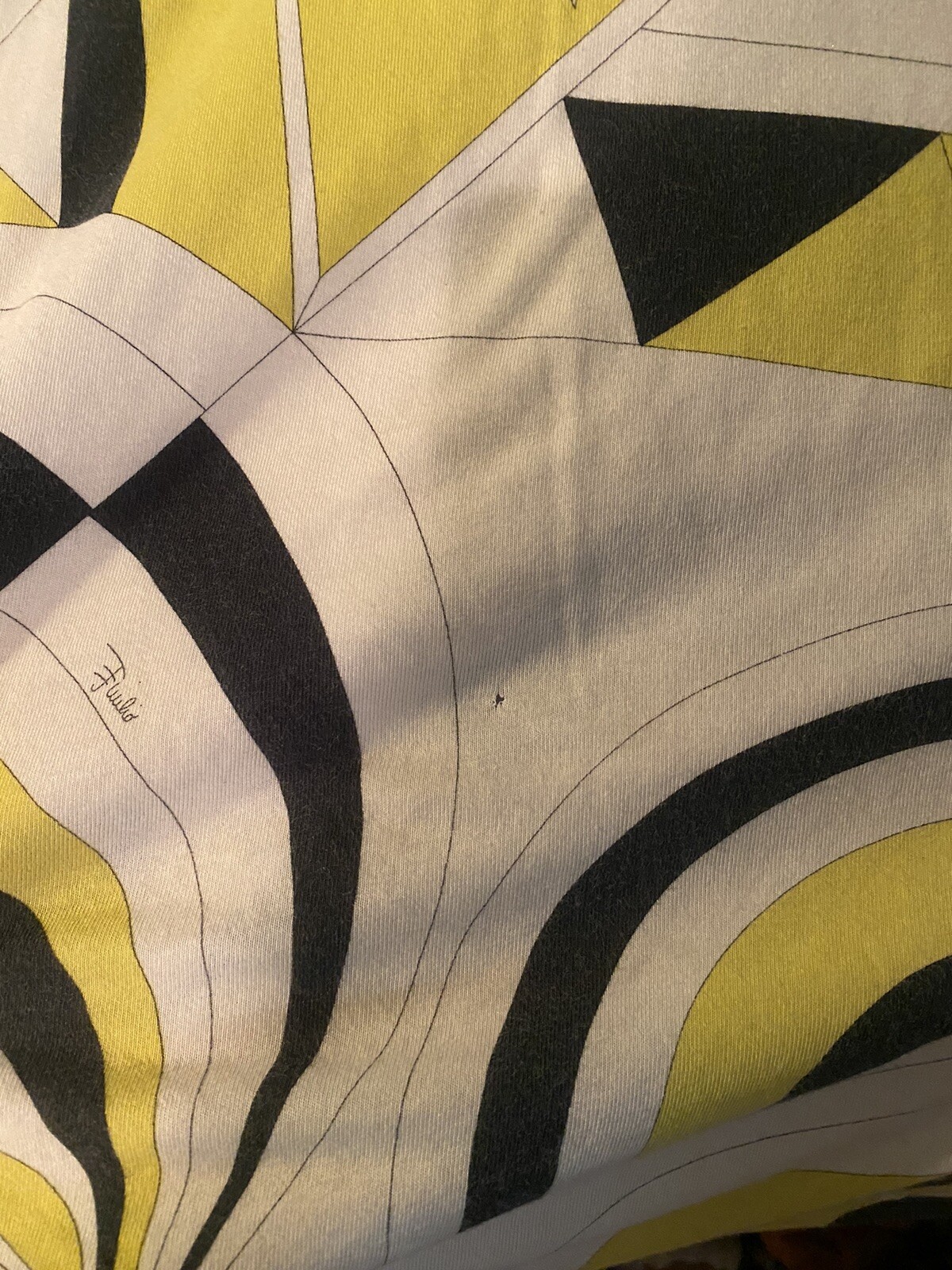Vintage EMILIO PUCCI Cotton Sleeveless Tank Sheath Dress B & W +Yellow Sz 4 / SM