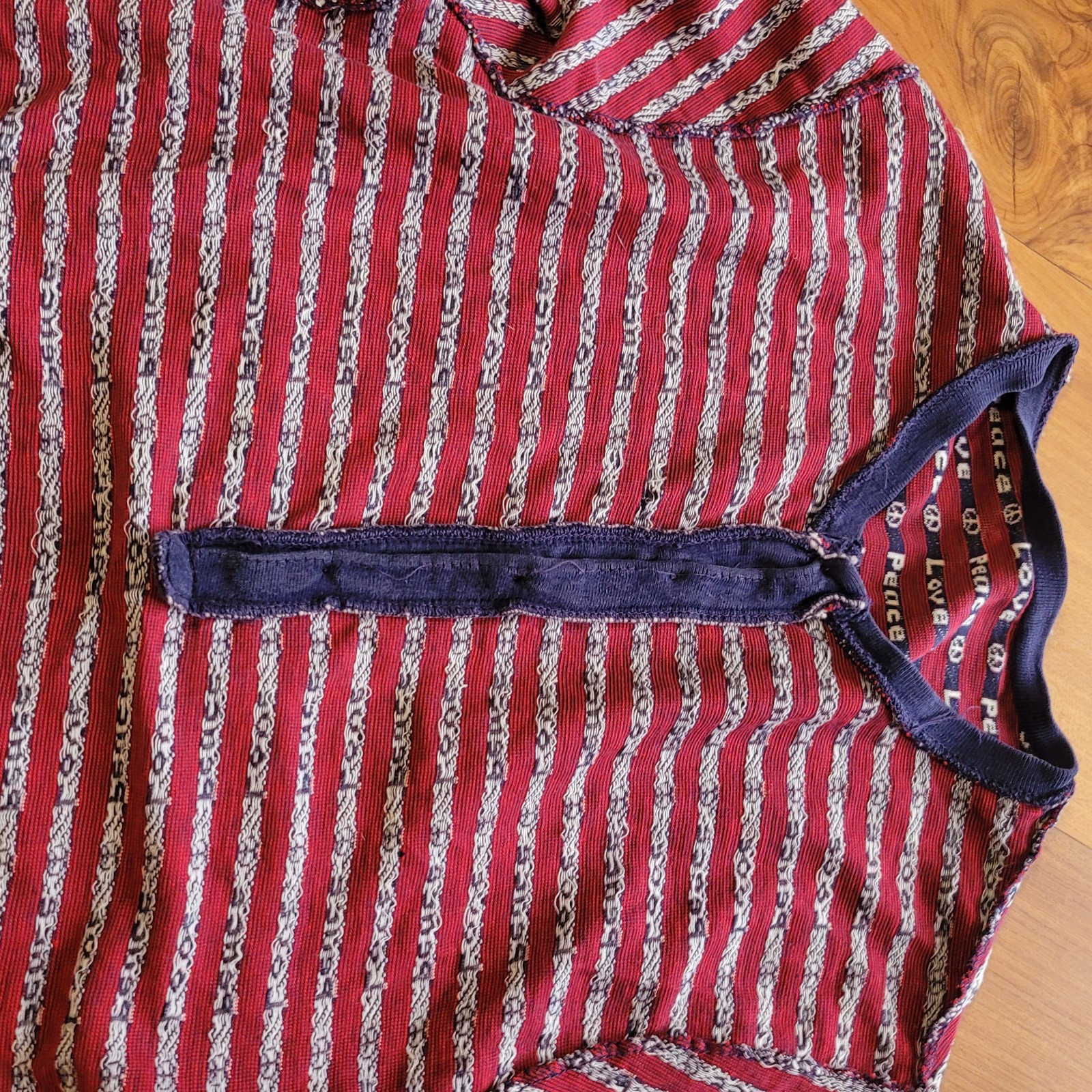 Counterculture Henley Shirt, “Peace / Love” Motif | United States, c. 1970s–1980
