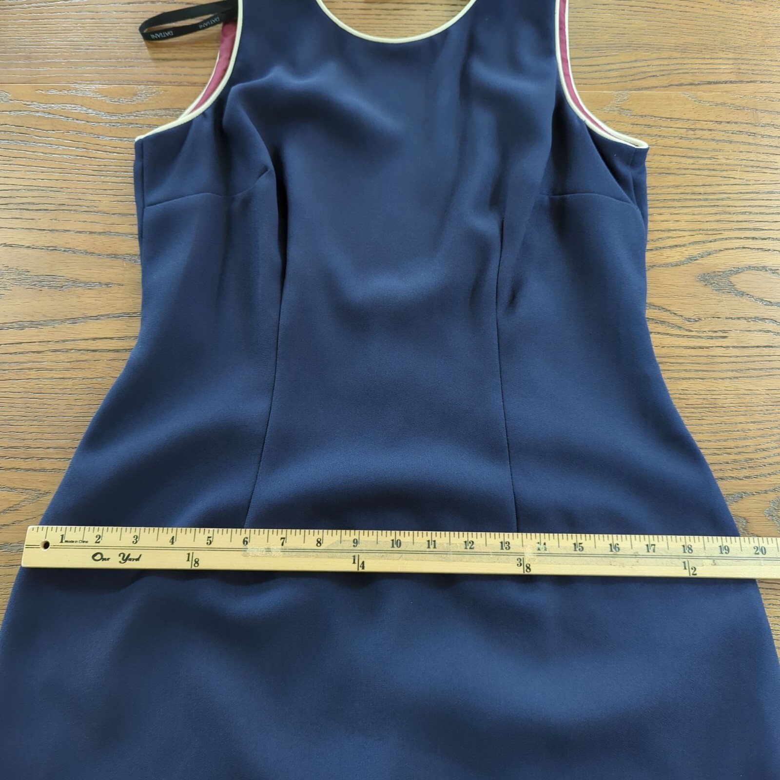 DATIANI Vintage sleeveless open back cocktail elegant navy blue dress sz 12