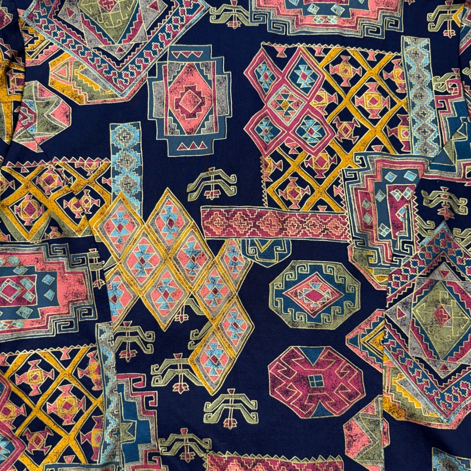 Vintage Jeffrey & Dara Geometric Blouse 14 Artsy Eclectic Careerwear 80s 90s Top