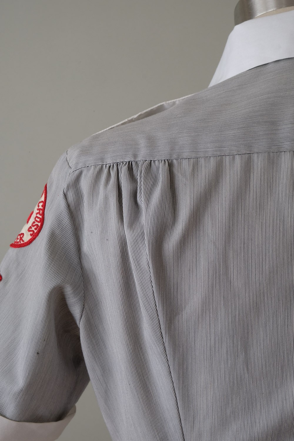 Vintage Post-WWII Red Cross Uniform Dress + Hat, Pins, Collars, and Name Plate