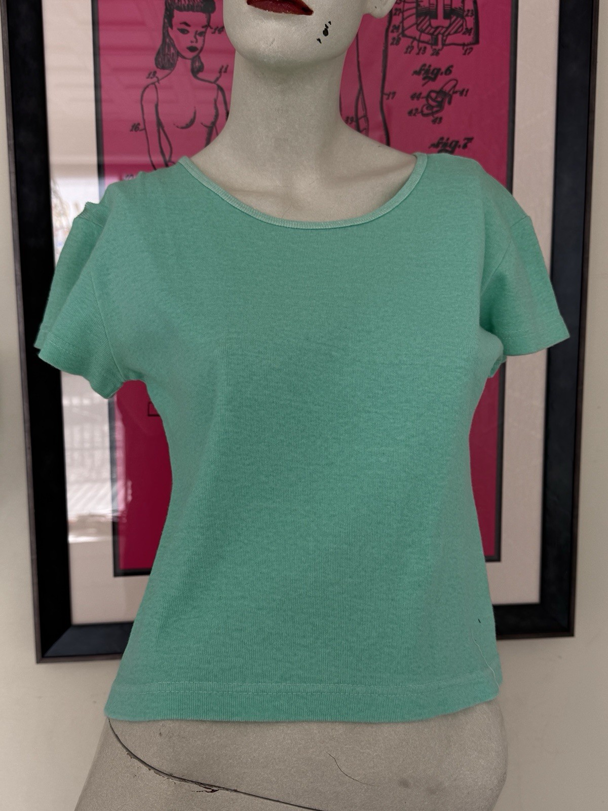 Vintage 1990s Dress Set-Knit-Floral-Spring-Cottage Green Pink-T Shirt-Tank-M