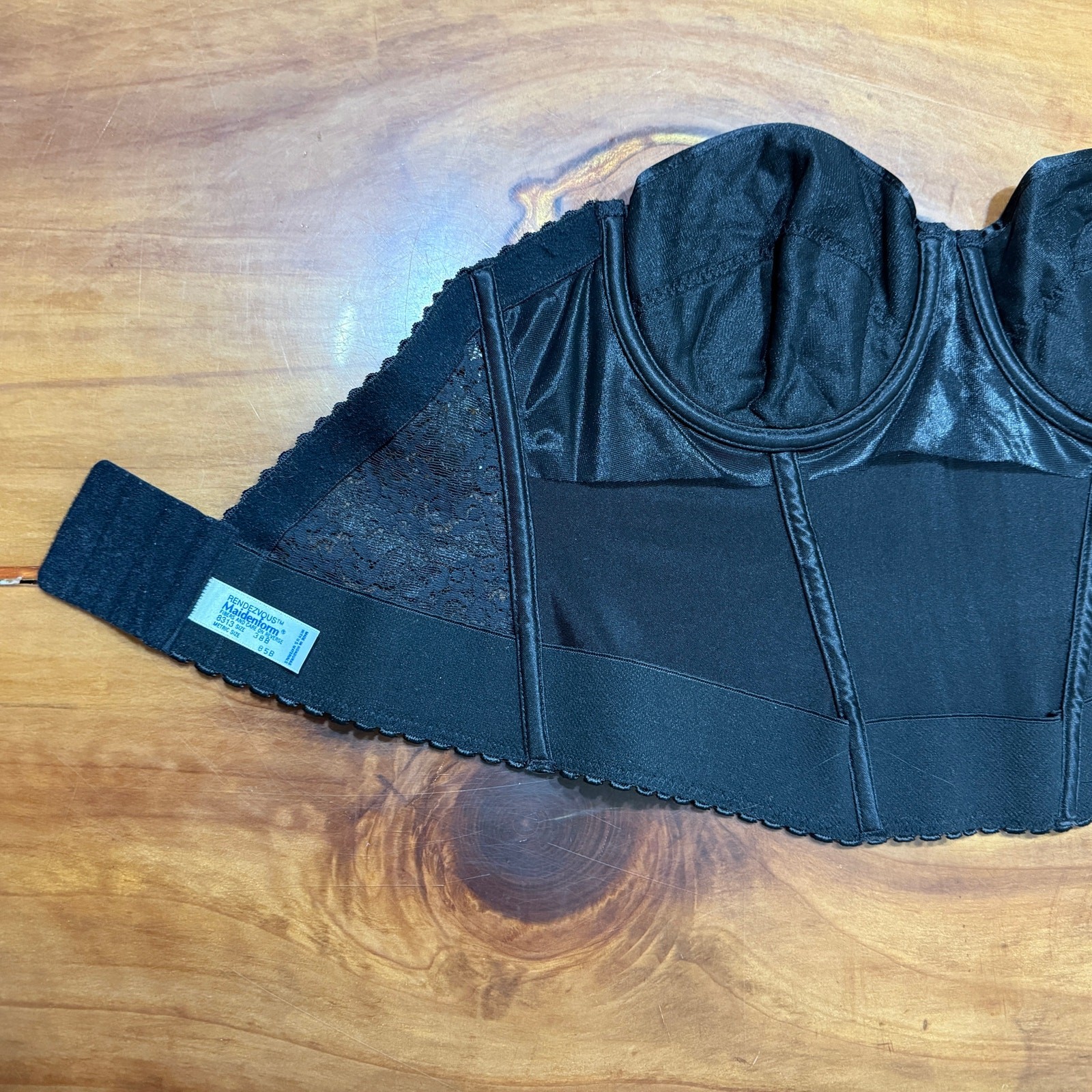 Vintage Maidenform Rendezvous Bustier Lingerie Top Model Bra 38B Satin Y4-2