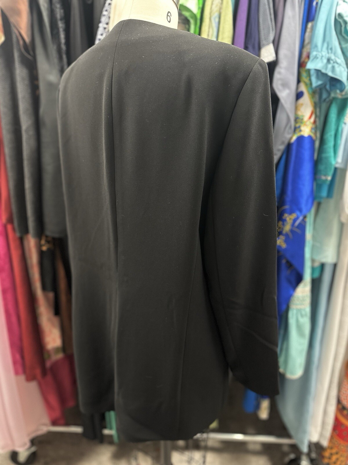 Designer Emanuel Ungaro Inky Black Blazer Jacket Womens Size Large 14/48